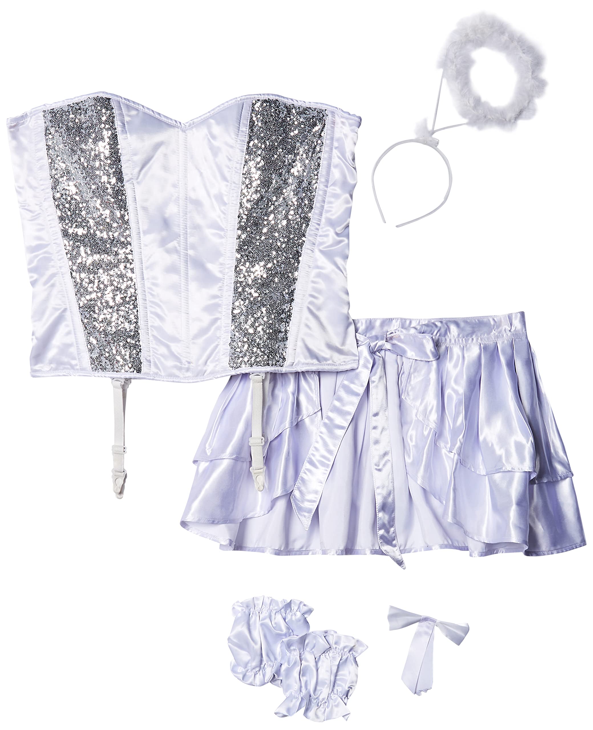 Daisy Corsets Women's 4-Piece Sweet Angel Costume Set - Lingerie & Roleplay Outfit for Valentine's Day, Cosplay, and Boudoir Photography
