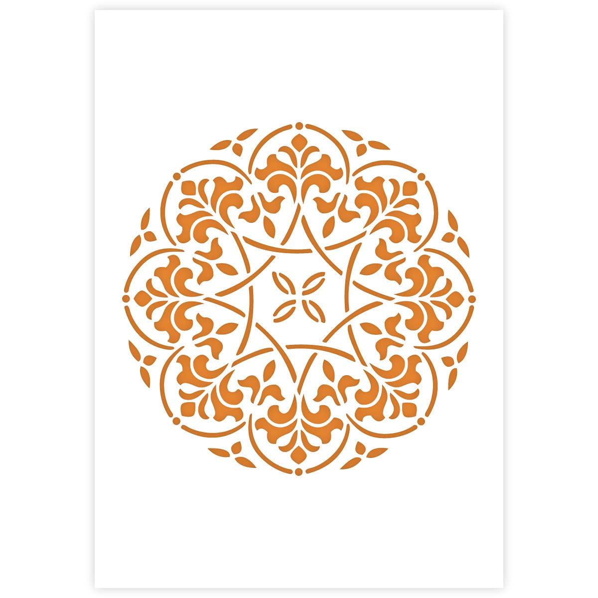 QBIX Mandala Stencil A5 Size - Reusable DIY Painting Stencil for Furniture, Walls, Floors - Perfect for Home Decor, Crafts, Baking & Art Projects - Create Beautiful Mandala Designs on Wood, Canvas & Cakes
