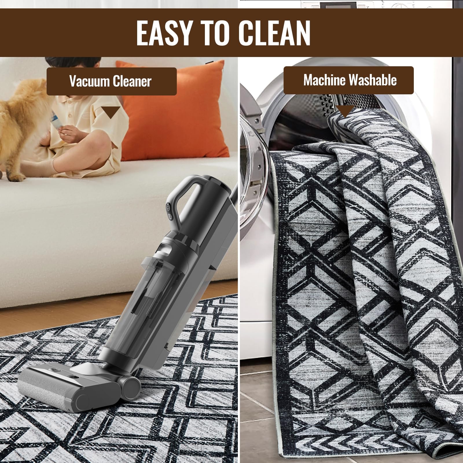 36”x48” Office Chair Mat for Hardwood Floors - Non-Slip Floor Protector with Prismatic Design, Washable Desk Rug for Home & Office Use - Perfect Under Computer Chairs to Protect Hardwood & Tile Floors