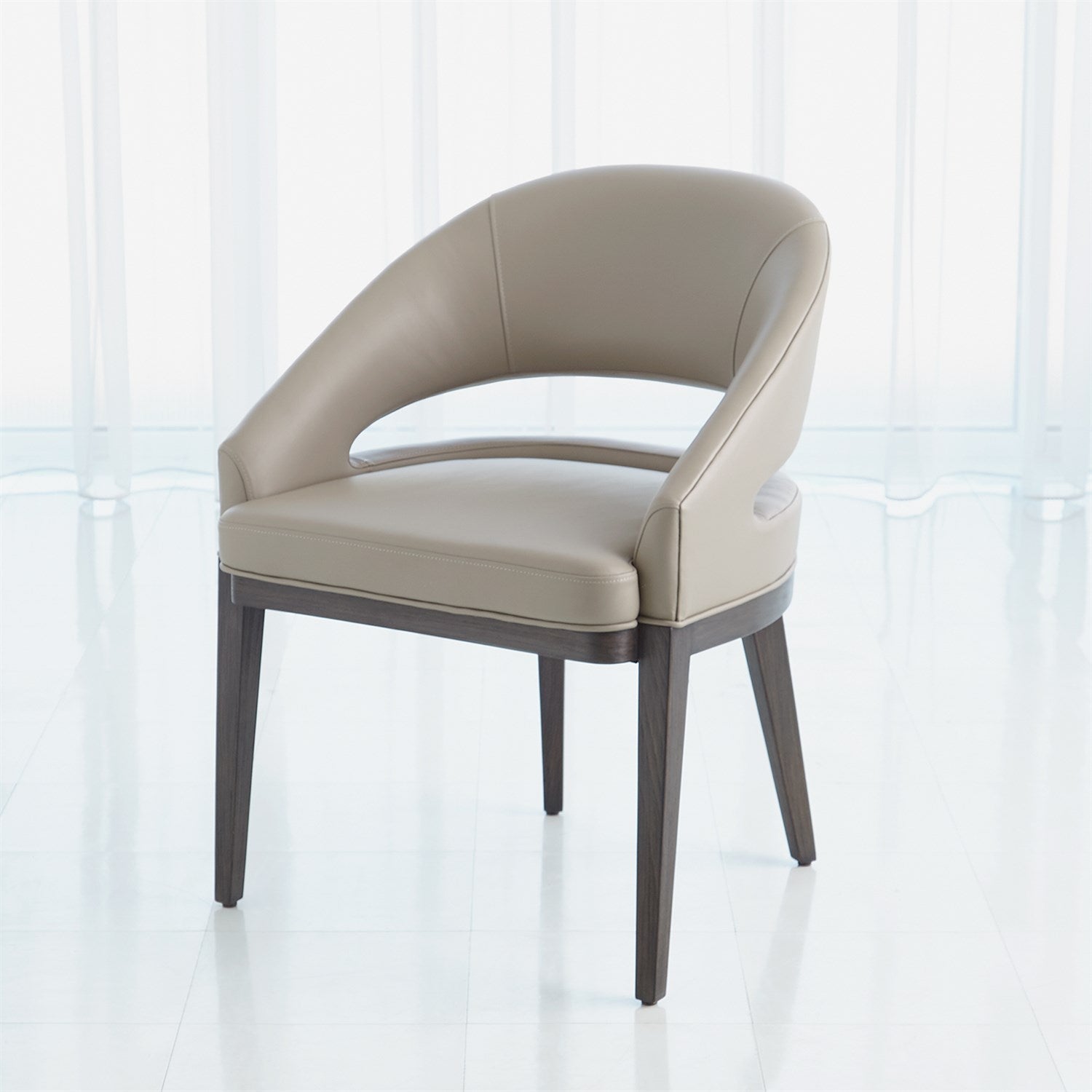 Alcott Grey Leather Dining Chair - Modern & Comfortable for Kitchen, Dining Room & Office - Perfect for Home & Restaurant Use