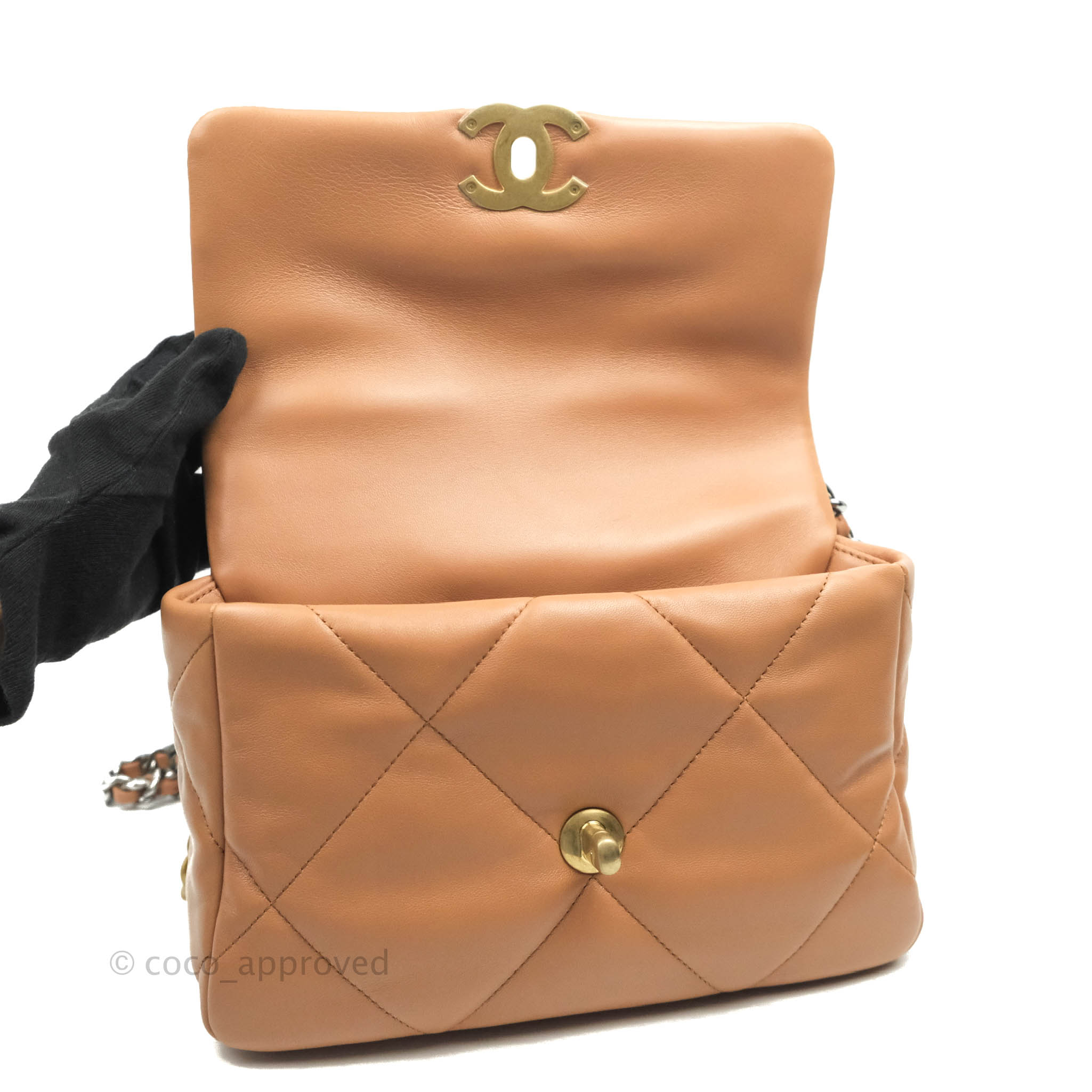 Chanel 19 Small Handbag in Dark Beige Caramel with Mixed Hardware 21K - Luxury Crossbody Bag for Women, Perfect for Date Night & Special Occasions