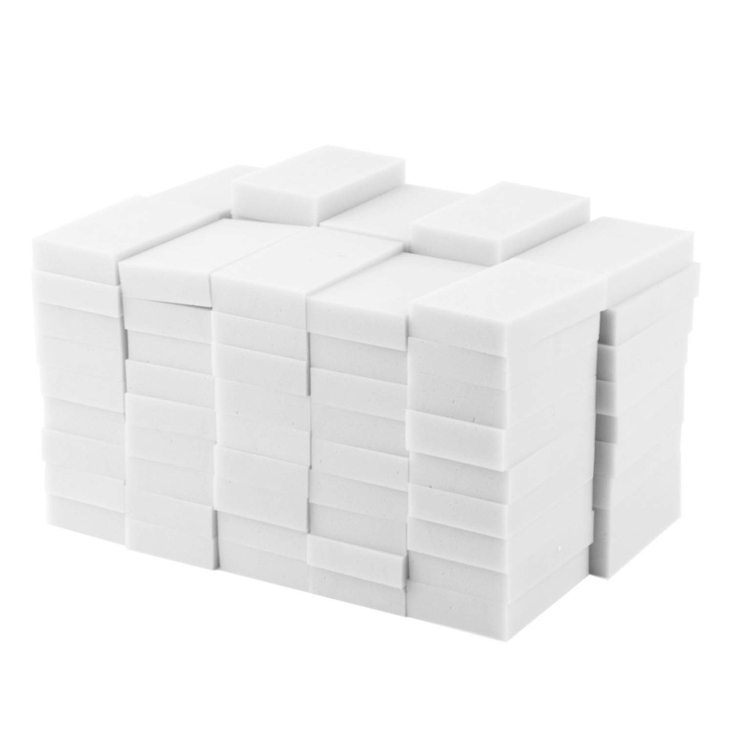Extra Large Magic Eraser Sponge - Extra Thick & Durable Multi-Purpose Cleaning Pads for Bathtub, Floor, Baseboard, Bathroom & Wall - 50 Pack White Sponges - Perfect for Deep Cleaning Stubborn Stains in Kitchens, Bathrooms & Household Surfaces