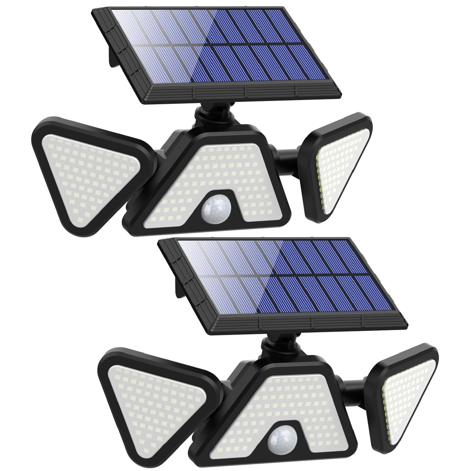 203 LED Solar Outdoor Lights with Motion Sensor - 3 Heads IP65 Waterproof Solar Flood Security Lights for Front Door, Yard, Garage (2 Pack) - Perfect for Nighttime Safety & Energy-Efficient Outdoor Lighting