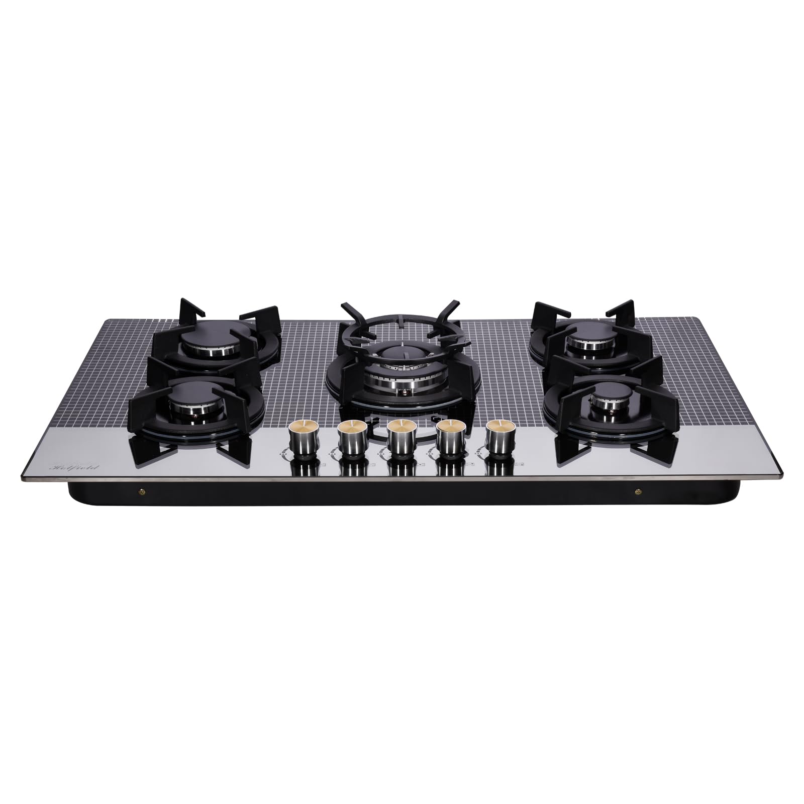 36 Inch 5 Burner Gas Cooktop - Tempered Glass Stovetop with Dual Fuel (NG/LPG) Conversion - HF5198-01 - Perfect for Modern Kitchens & Professional Cooking