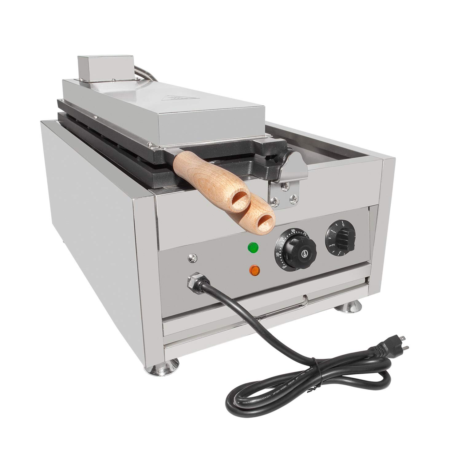 Electric Taiyaki Maker Machine - Nonstick Fish Waffle Cone Baker with 6 Cavities | 110V Commercial-Grade Kitchen Appliance for Home & Business Use | Perfect for Japanese Desserts, Street Food & Ice Cream Cones