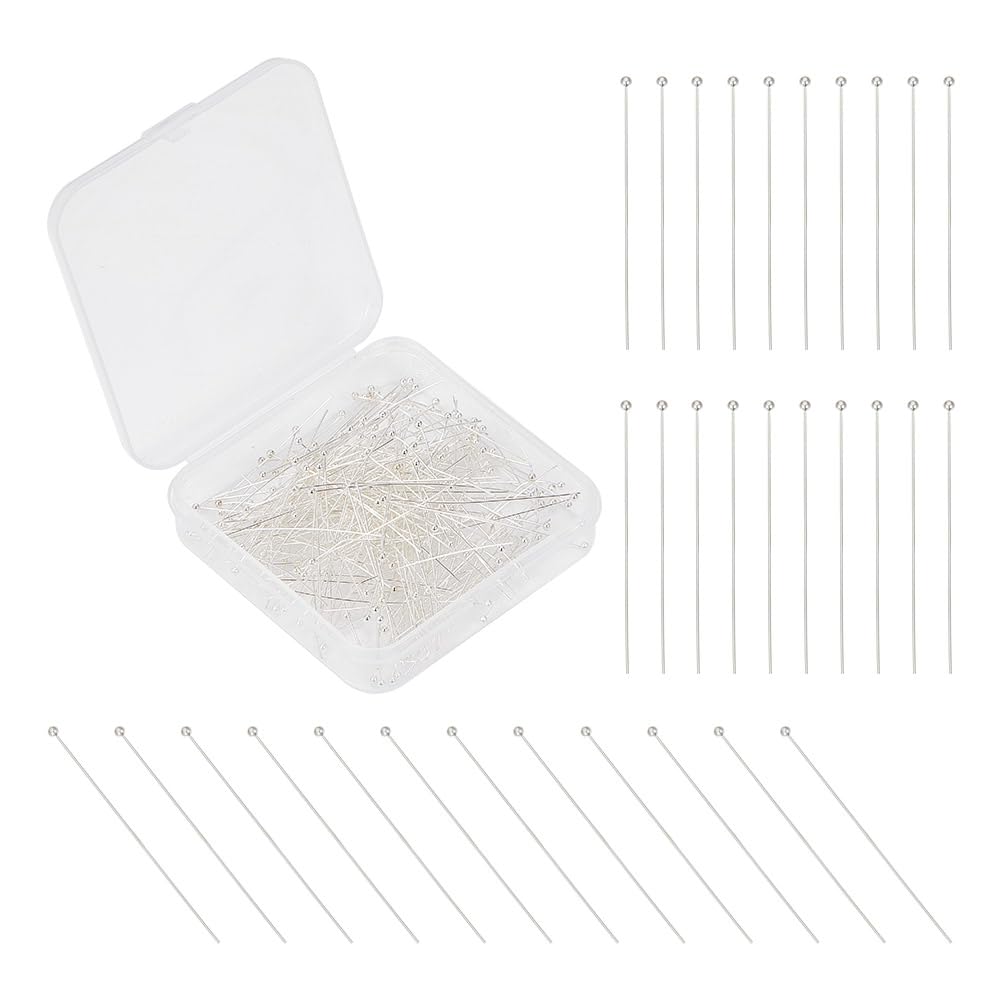 400 Pcs Brass Ball Head Pins, 24 Gauge Silver Wire Jewelry Making Supplies - Perfect for DIY Earrings, Necklaces & Crafting Projects