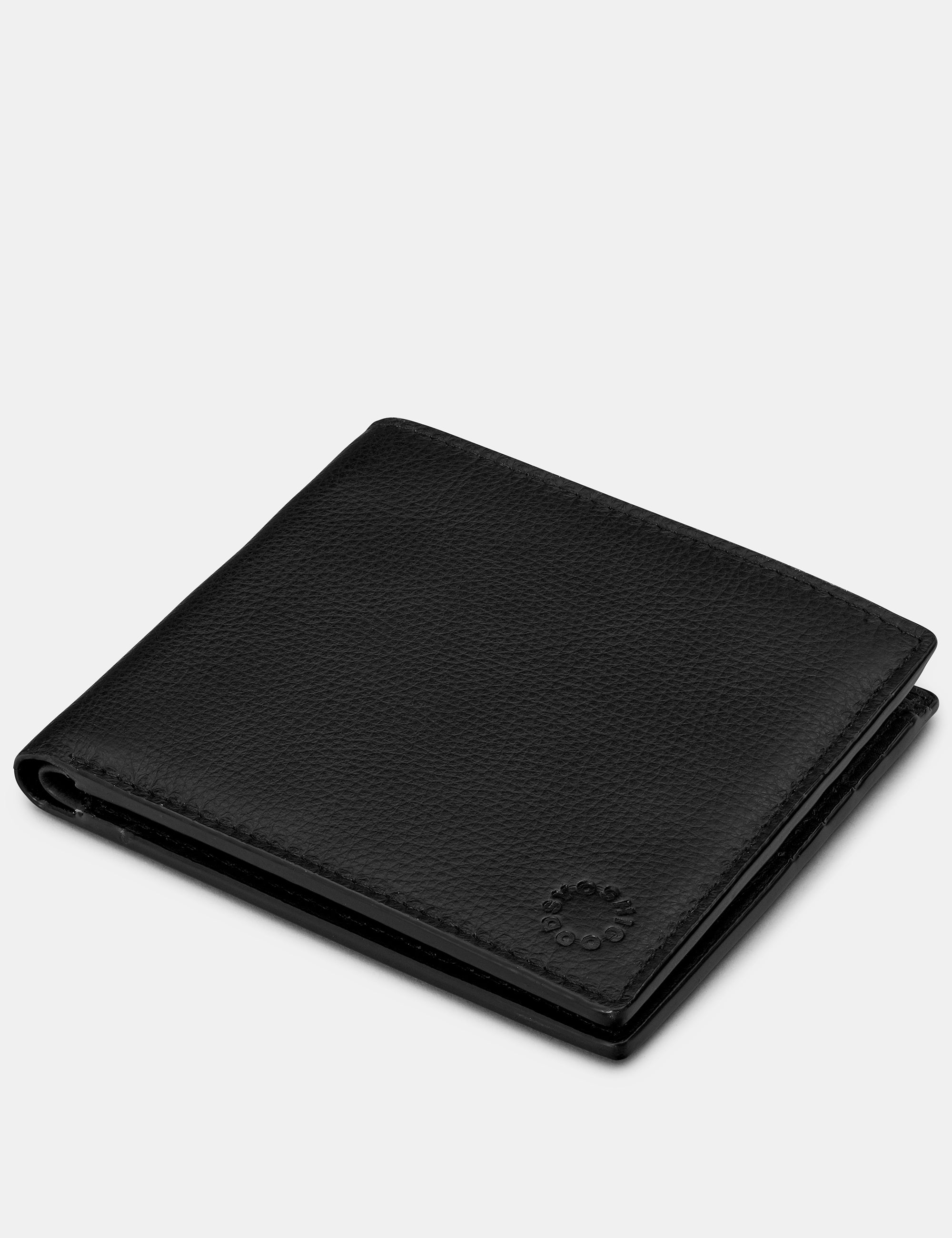 Premium Two-Fold East West Black Leather Wallet for Men - Slim RFID Blocking Bifold Wallet with Money Clip - Perfect for Everyday Use, Travel & Business