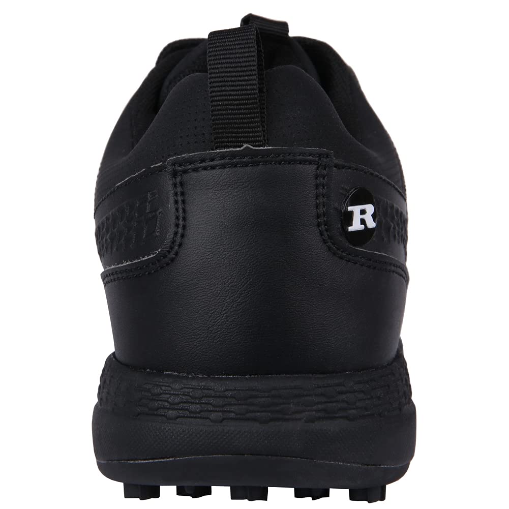Ram Golf Accubar Men's Golf Shoes - Black, Size 9.5 | Durable & Comfortable for Golf Courses & Driving Ranges