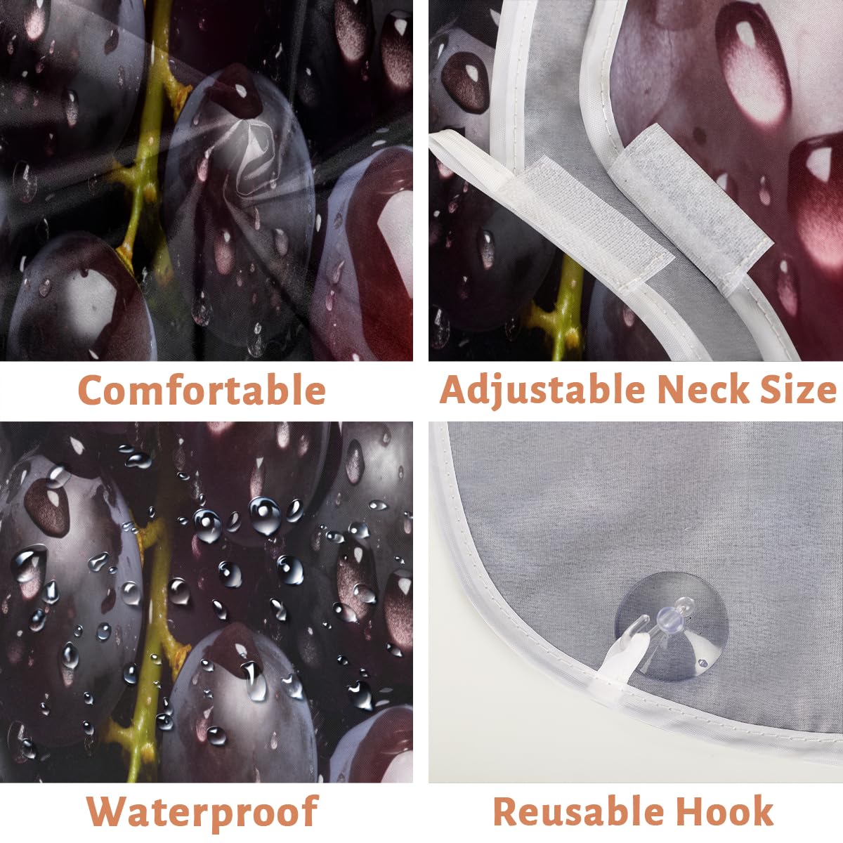 **Men's Grape Fruit Print Beard Shaving Bib - Waterproof Hair Dye & Makeup Apron for Barbers, Stylists & DIY Haircuts - Sink Hair Catcher & Grooming Tool for Home & Salon Use**