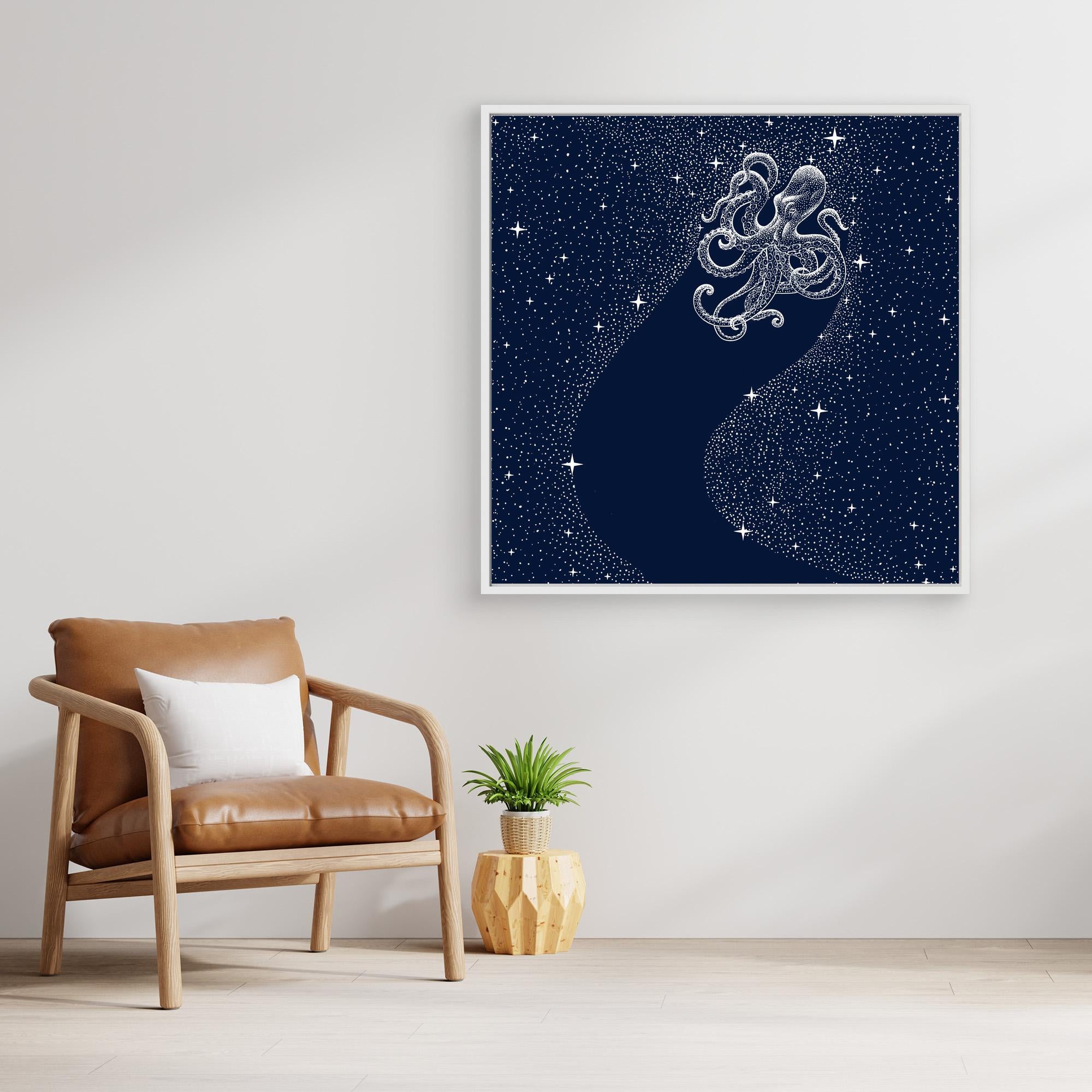Starry Octopus Canvas Print by Alirıza Çakir - Stunning Wall Art for Living Room, Bedroom & Office Decor
