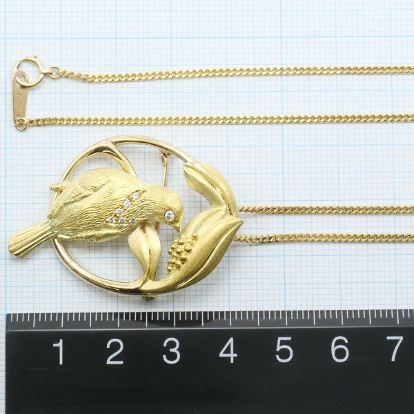 18K Yellow Gold 2-Way Convertible Necklace & Brooch with Diamonds - Elegant Jewelry for Weddings, Parties & Special Occasions