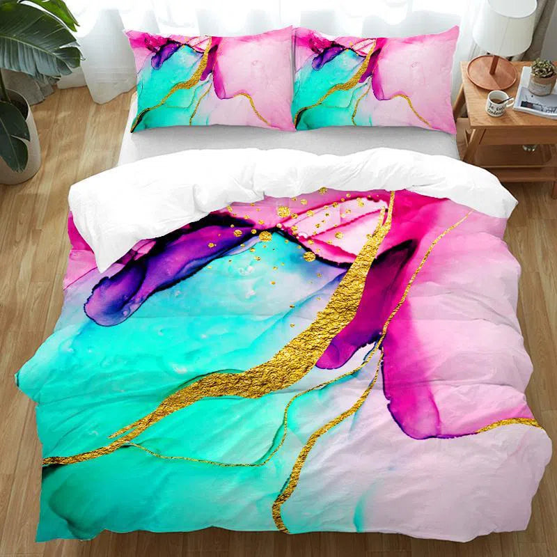 Anse Source D'Argent Luxury Duvet Cover Set - Queen Size Bedding with Pillowcases - Soft Breathable Cotton for Comfortable Sleep - Perfect for Master Bedroom, Guest Room & Vacation Homes