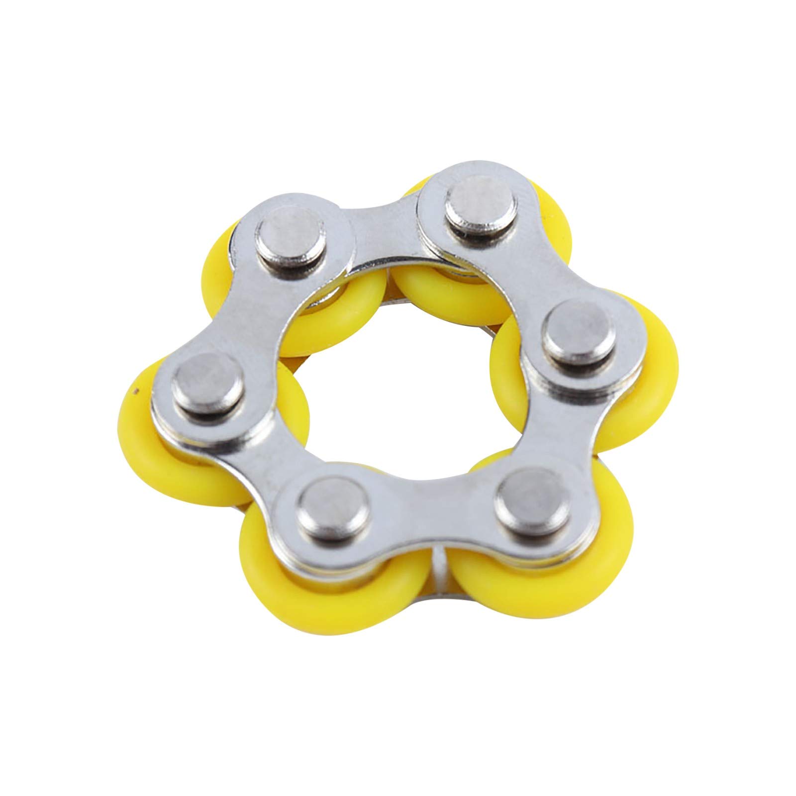 Pianpianzi Bicycle Chain Fidget Toy - Stress Relief & Anxiety Relief Sensory Toy for Autism, ADHD, Focus - Rattle Ball Fidget Toy (Yellow, One Size) - Perfect for Office, Classroom & Home Use