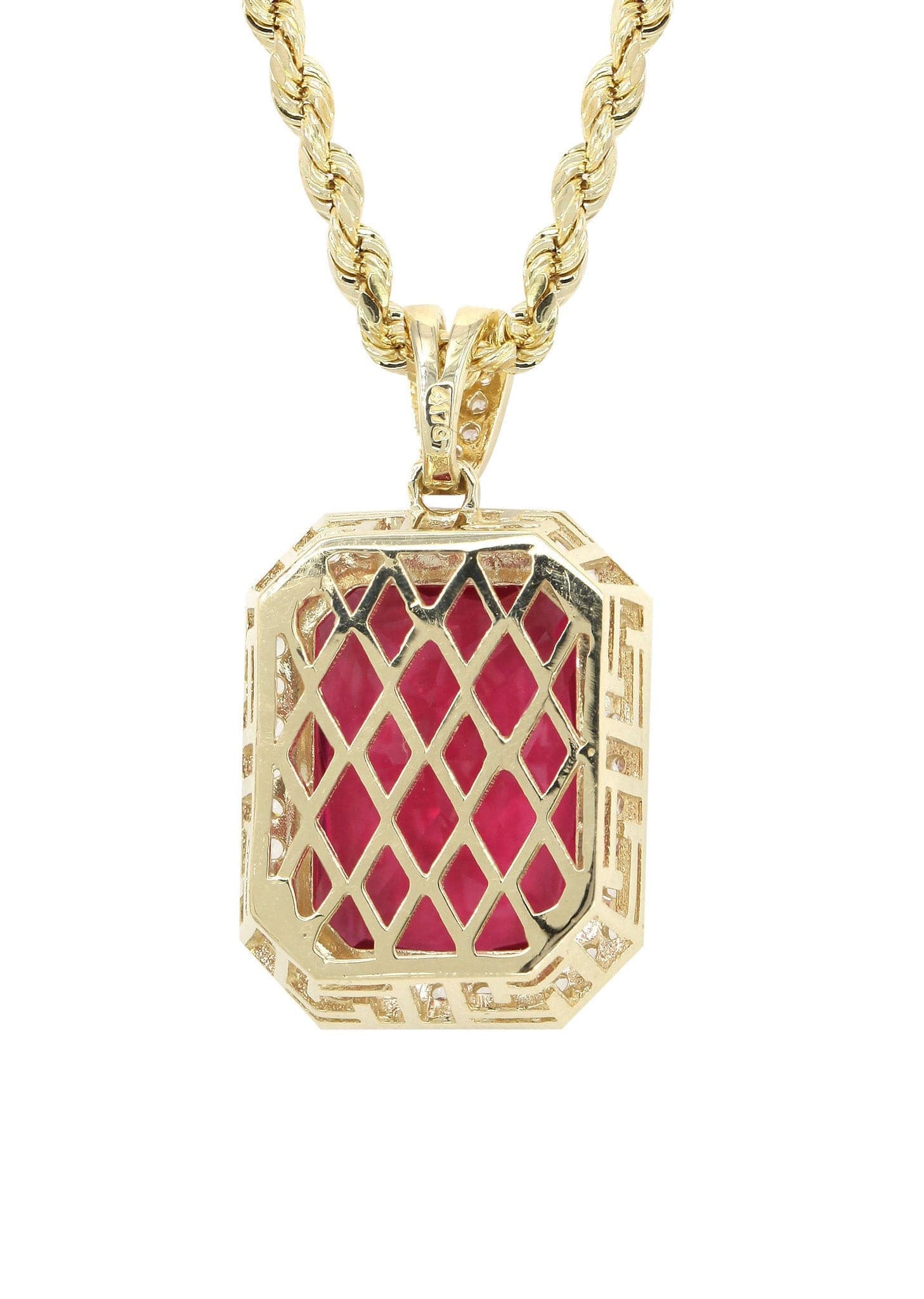 10K Yellow Gold Ruby Necklace for Women - 22 Grams | Elegant Gift for Anniversary, Birthday & Valentine's Day | Perfect for Parties, Weddings & Special Occasions