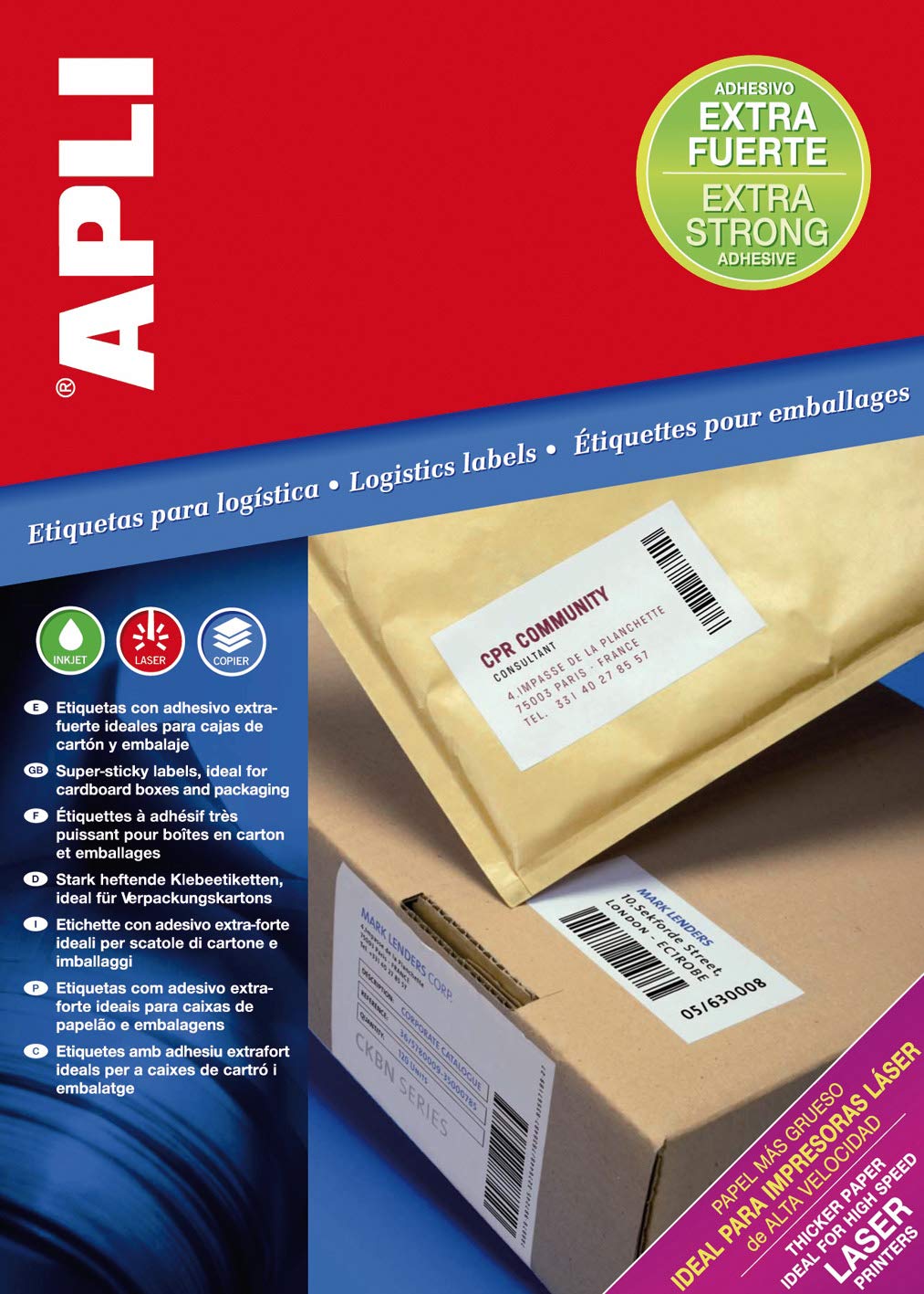 011787 100 Extra-Strong Adhesive Labels, 210mm x 297mm (A4 Size), White - Perfect for Shipping, Packaging, and Office Organization