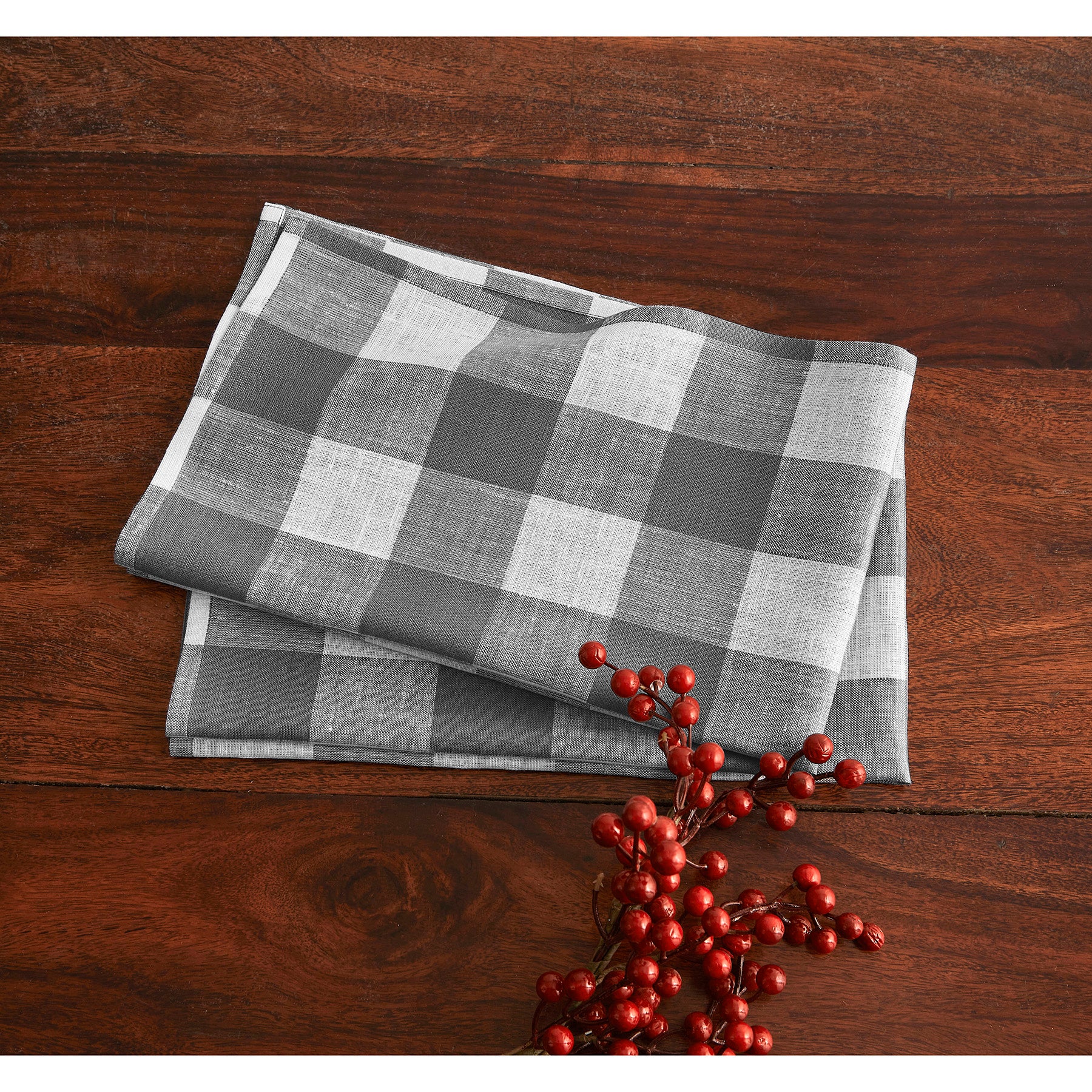 Buffalo Check Cotton Kitchen Towels Set of 2 - Absorbent & Durable Dish Cloths for Drying Dishes, Cleaning & Decor - Farmhouse Style Kitchen Essentials