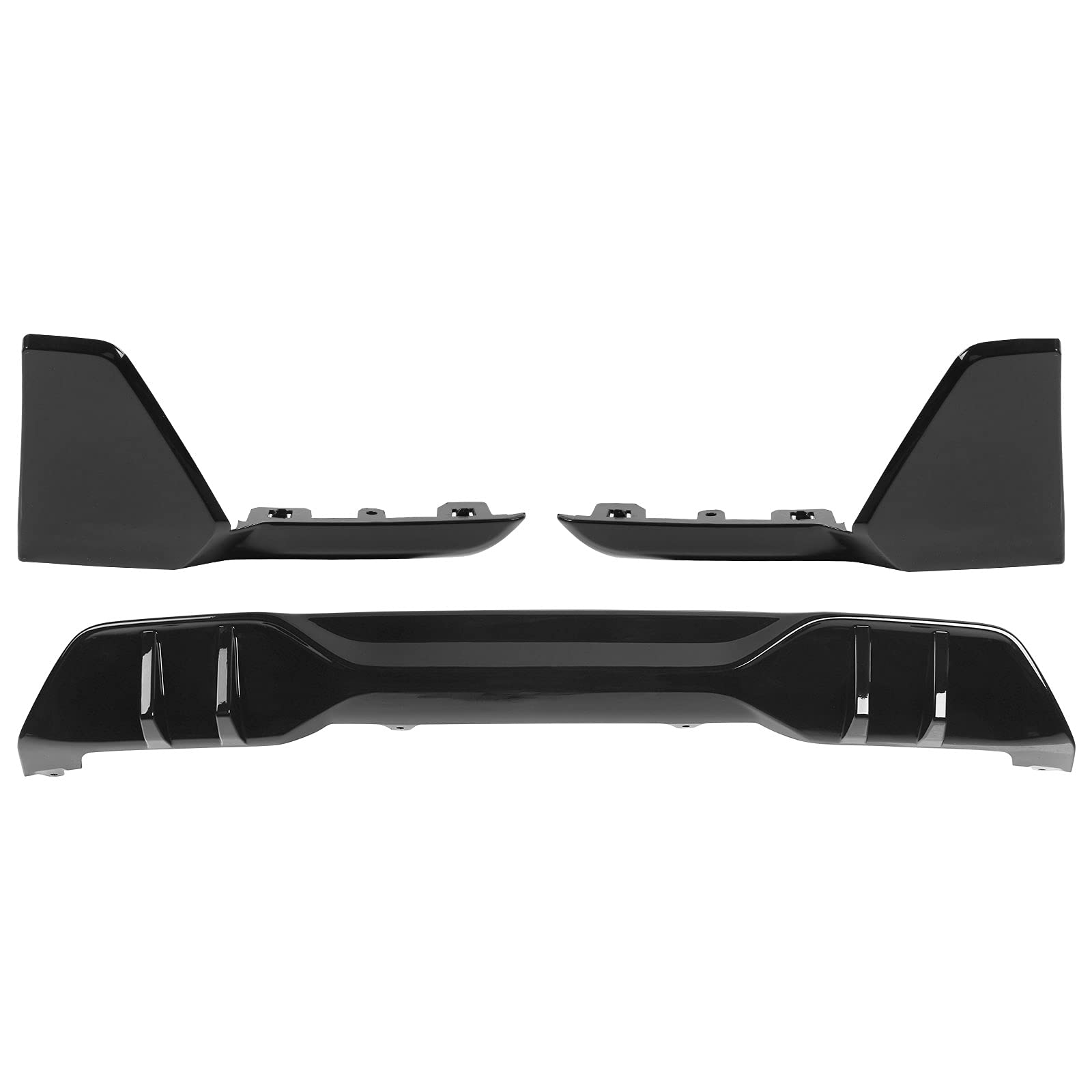 IKON MOTORSPORTS 2PCS Rear Splitter Aprons & Bumper Diffuser for 2019-2023 BMW G05 X5 M Sport | ABS Plastic MP Style Gloss Black Body Kit | Enhances Aerodynamics & Sporty Look for Street & Track Performance