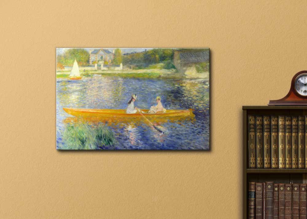 Wall26 - The Seine at Asnieres (The Skiff) by Pierre Auguste Renoir - Famous Oil Painting Reproduction Canvas Print Wall Art - 32x48 Inches - Perfect for Living Room, Bedroom & Office Decor