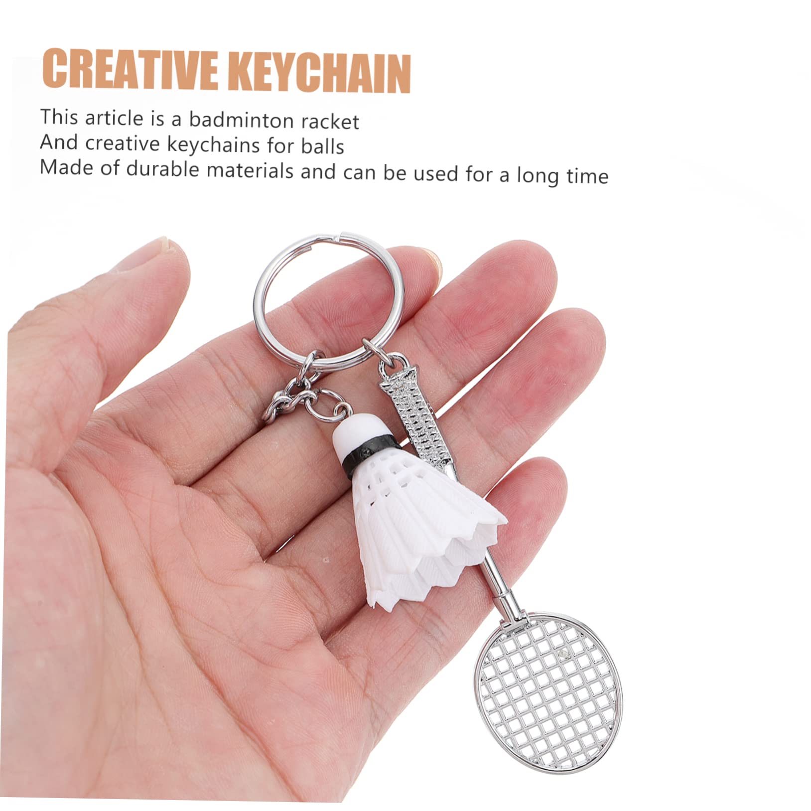 WOONEKY 2-Pack Badminton Keychain Set - Sports Style Mini Racket Pendant, Durable Iron Key Ring for Purse, Backpack, Wallet & Keys | Perfect Gift for Badminton Lovers & Sports Enthusiasts