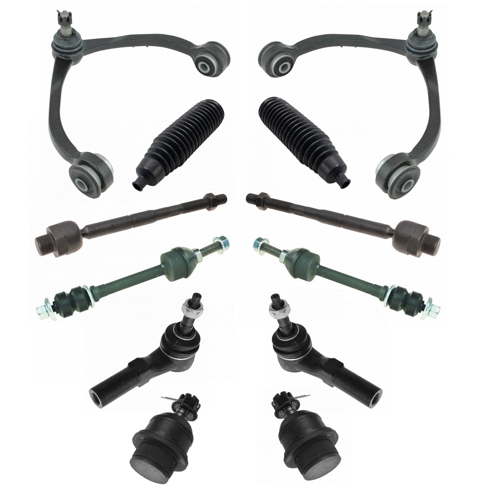 TRQ Front Steering & Suspension Kit - Ball Joint, Control Arm, Rack & Pinion, Sway Bar Link for Dodge Ram & Mitsubishi | Off-Road & Daily Driving Replacement Parts