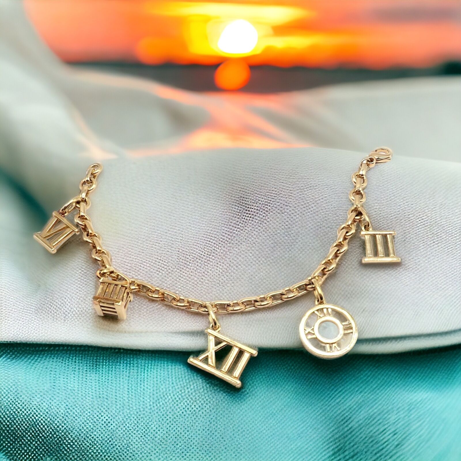 Vintage Tiffany & Co. 18k Yellow Gold Atlas Charm Bracelet 2003 - Elegant Jewelry for Women, Perfect Gift for Anniversary & Special Occasions