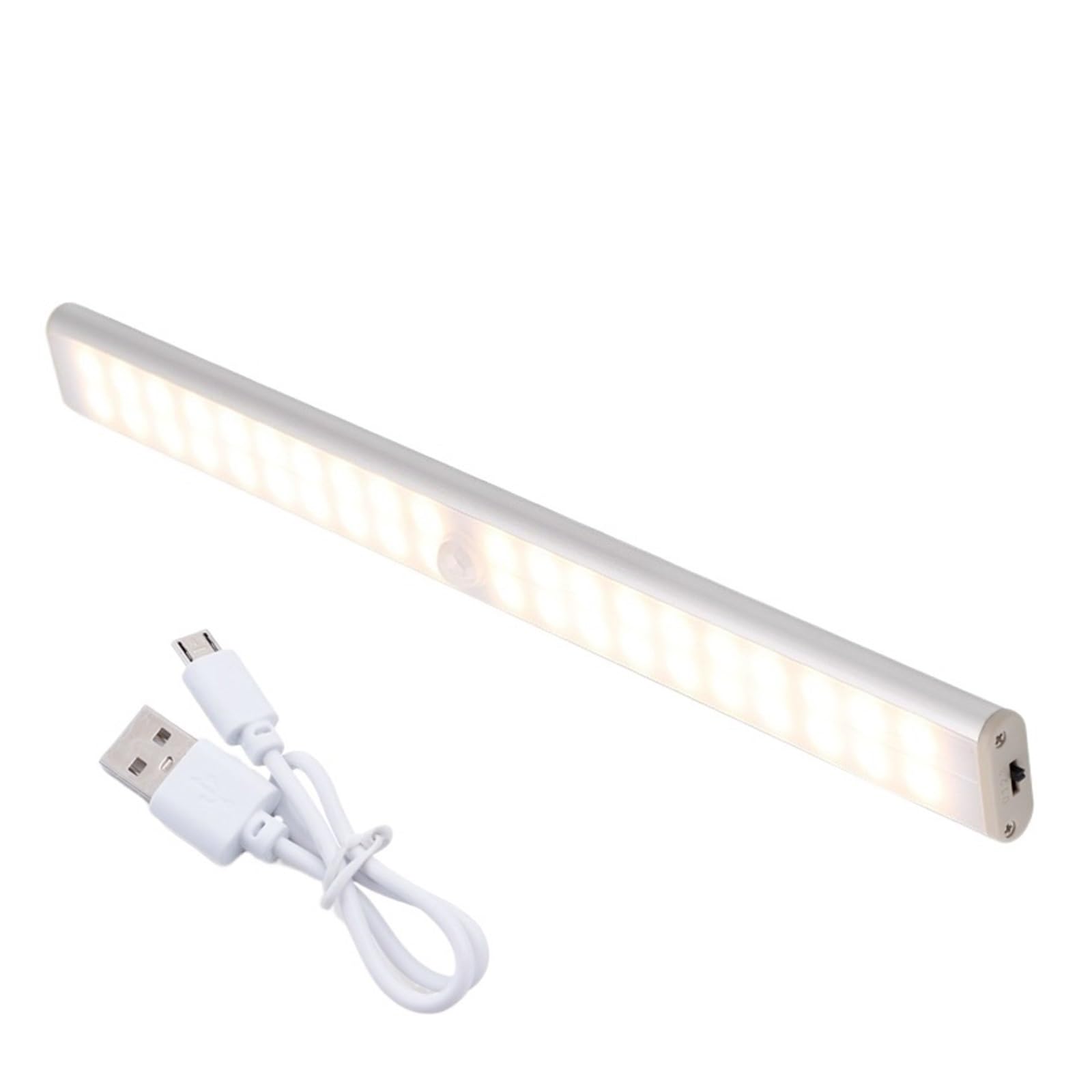 1 PCS USB Rechargeable Night Light with Motion Sensor - Smart LED Closet Light for Wardrobe, Cabinet, Hallway (40 LED Beads, Warm Yellow Light) - Perfect for Bedroom, Nursery, Bathroom & Stair Safety Lighting