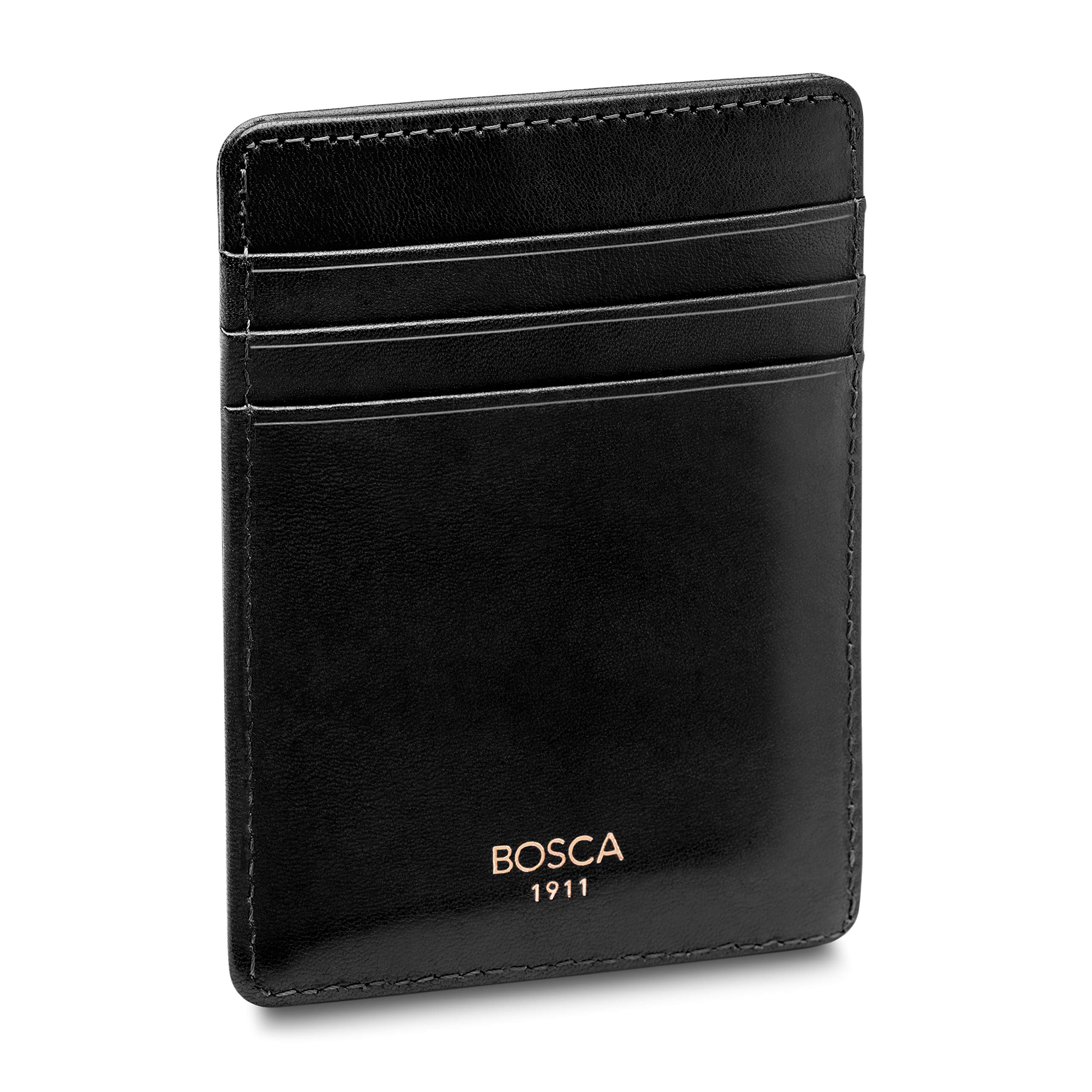 Bosca RFID Blocking Leather Wallet for Men - Slim Front Pocket Wallet with Magnetic Money Clip | Premium Old Leather Design for Everyday Carry & Travel