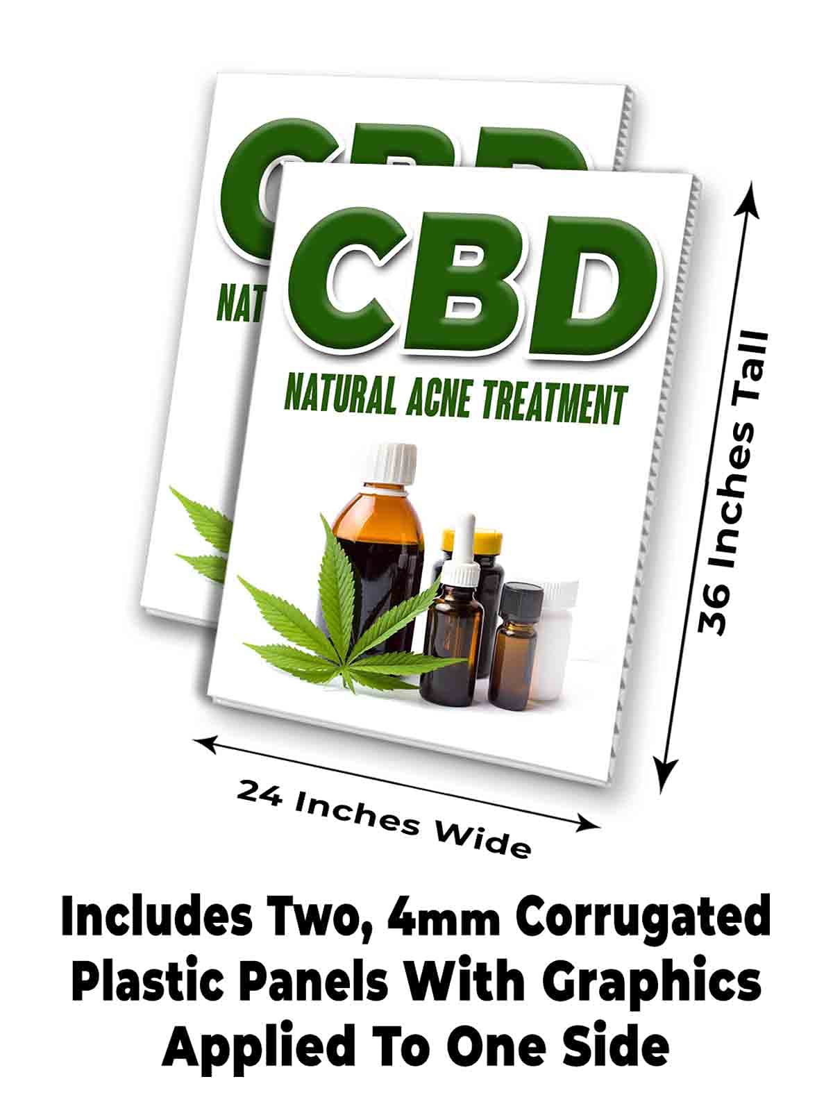 Natural CBD Acne Treatment Corrugated Plastic Panel - 24