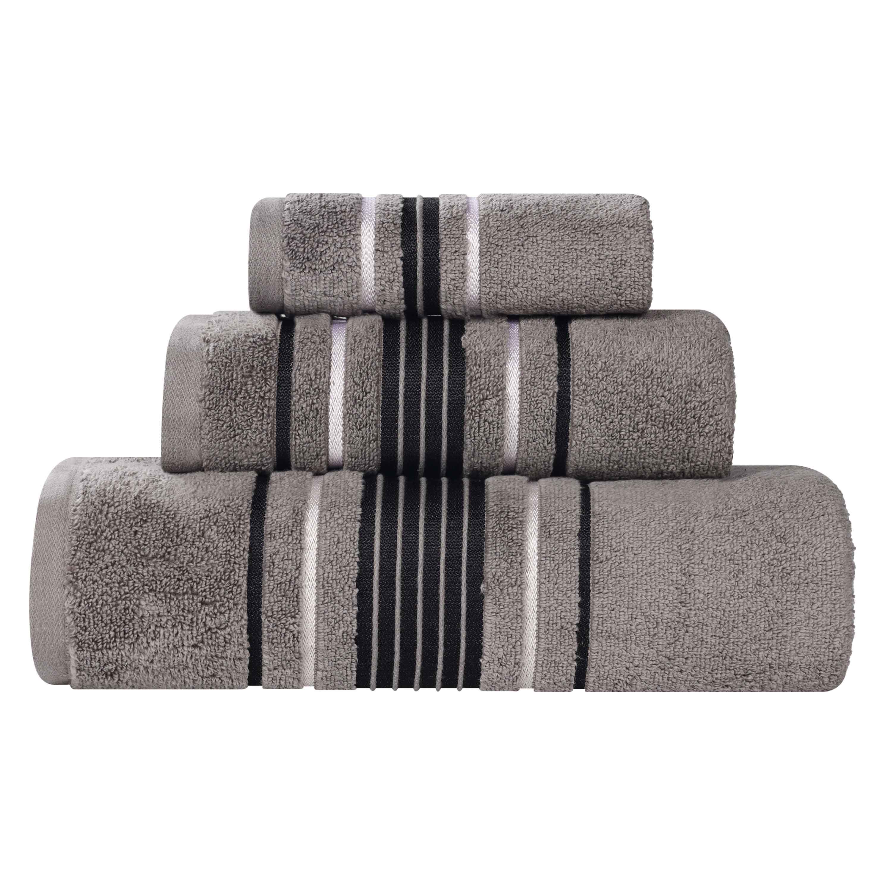 Premium 3-Piece Zero Twist Cotton Towel Set with Elegant Floral Design - Ultra Soft & Absorbent Bath Towels for Spa, Guest Bathroom & Luxury Home Decor