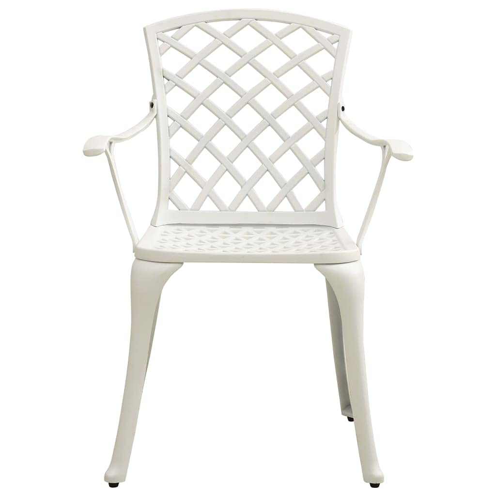 Antique Bronze 3-Piece Aluminum Bistro Set - Outdoor Patio Table & Chairs with Umbrella Hole - Durable Cast Aluminum Furniture for Yard, Balcony, Garden or Poolside Dining - Weather-Resistant White Finish