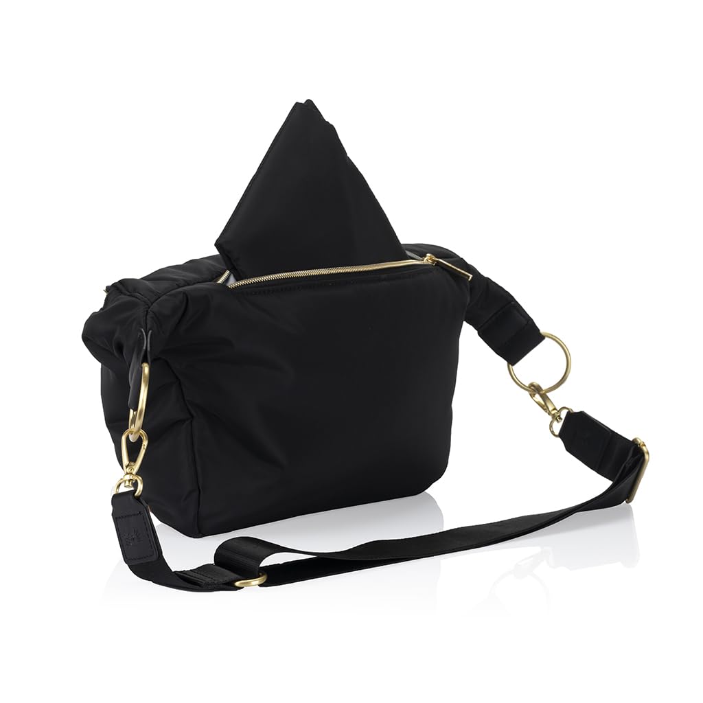 Itzy Ritzy Multi-Use Lightweight Fanny Pack & Crossbody Diaper Bag with 6 Pockets & Adjustable Strap - Wear as Belt Bag, Shoulder Bag or Crossbody Purse (Coffee & Cream) - Perfect for Moms, Travel, Hiking & Daily Errands