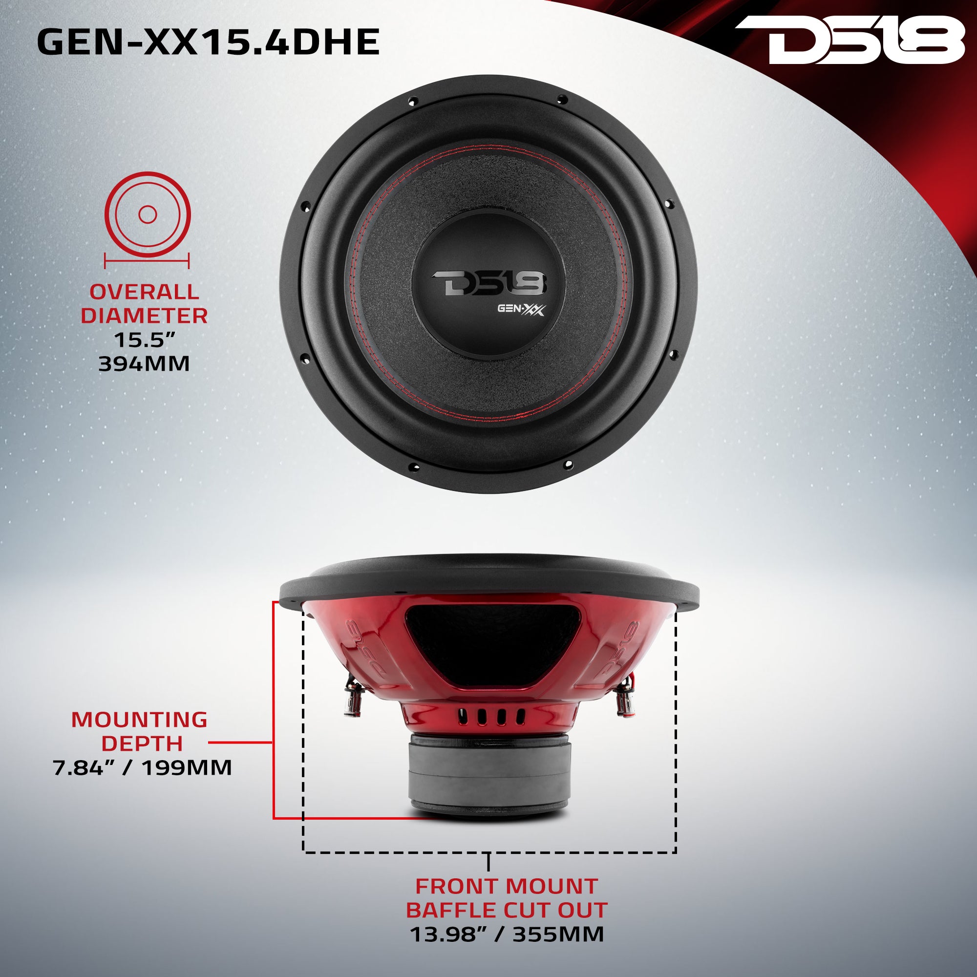 GEN XX 15 High Excursion Subwoofer with Double Stacked Magnets | 600 Watts RMS | DVC 4 Ohm | Powerful Bass for Car Audio & Home Theater Systems