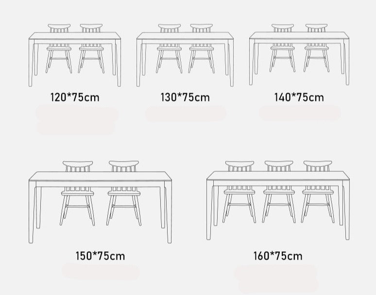 Solid Oak & Ash Wood Dining Table with Natural Rock Slab Surface - Rustic Farmhouse Style for Dining Room & Kitchen Decor