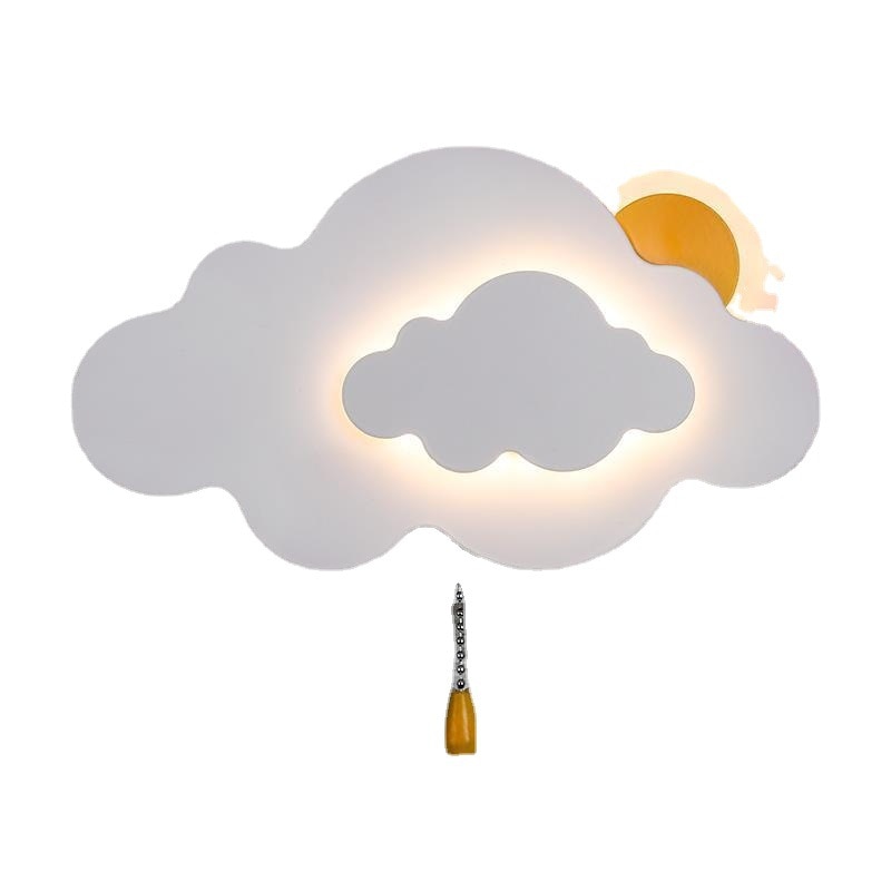 Sun Cloud Night Light Wall Lamp for Kids Room - Soft LED Nursery Lighting for Bedroom, Baby Room & Children's Play Area - Perfect for Bedtime Stories & Soothing Nighttime Comfort