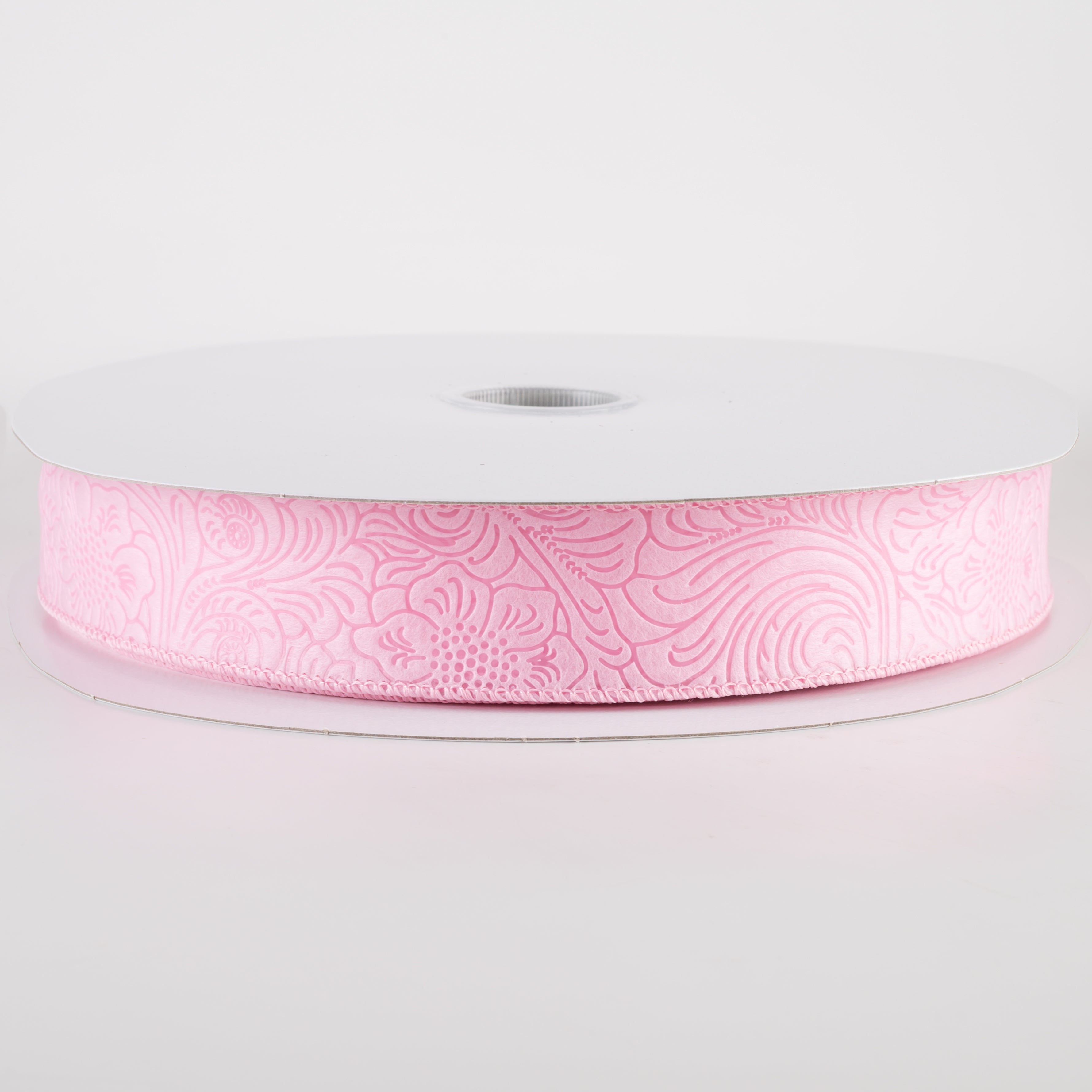 1.5 Inch Embossed Flower Breeze Ribbon - Pink Floral Decorative Ribbon (50 Yards) for Gift Wrapping, DIY Crafts, Wedding Decorations and Hair Bows