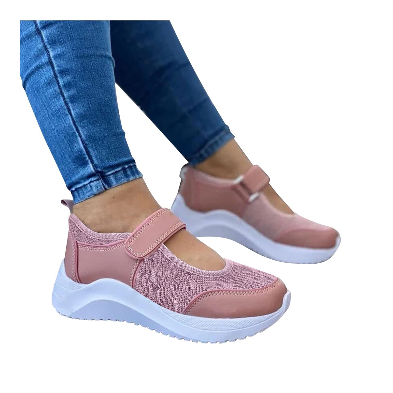 Women's Platform Mary Jane Sneakers - Breathable Mesh Non-Slip Running Shoes with Round Toe for Tennis, Outdoor Walking & Casual Wear | Perfect for Workouts, Daily Commute & Fashion Street Style