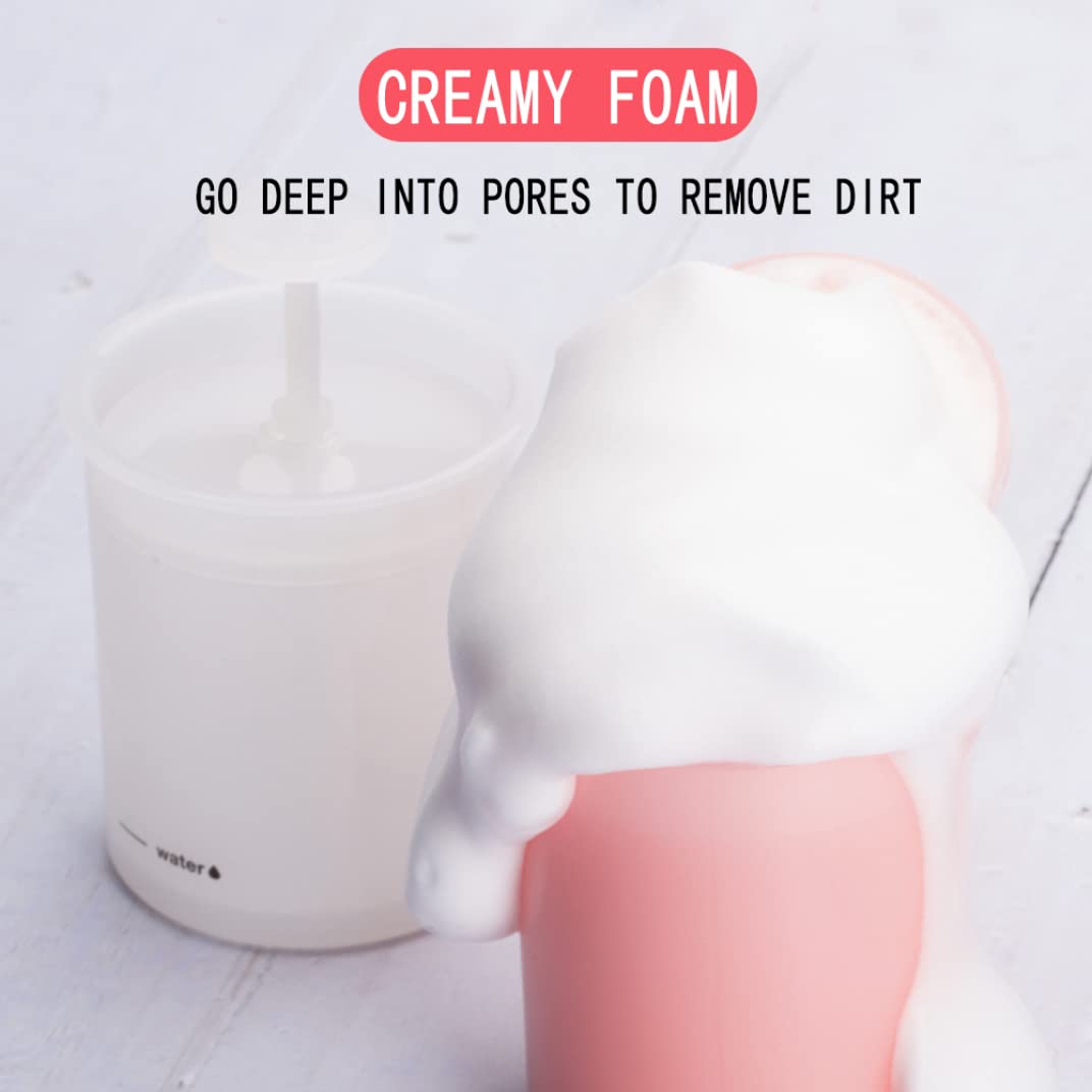 Plastic Foam Maker for Skincare & Face Cleanser | Travel-Friendly Bubble Maker Cup for Rich Lather | Perfect for Makeup Removal & Household Use | White