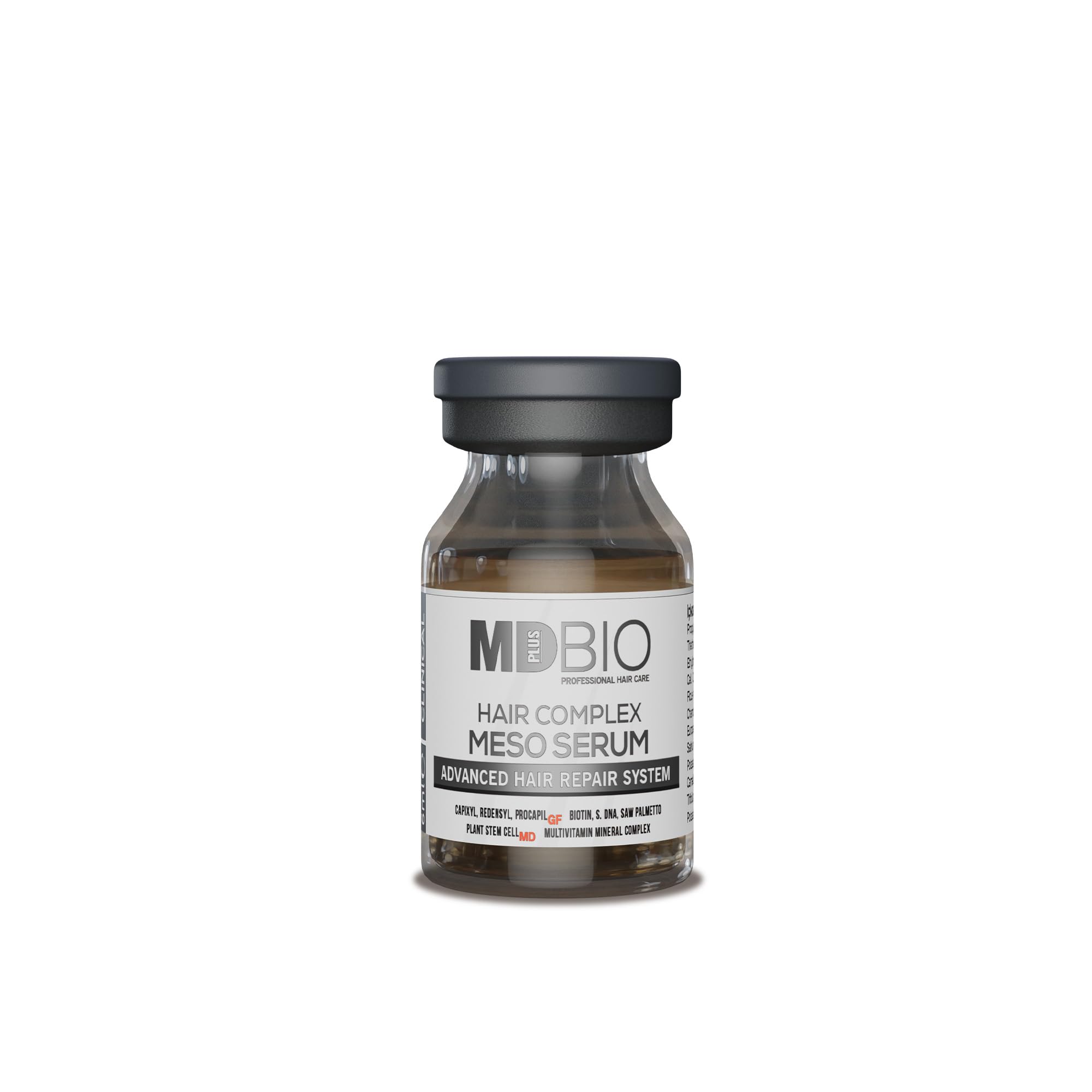 MD PLUS BIO Clinical Hair Regrowth Meso Complex Serum Kit - Hair Growth Treatment for Thicker, Stronger & Longer Hair - 10x6ml Vials - Stimulates Hair Follicles & Reduces Hair Loss - Perfect for Thinning Hair, Bald Spots & Daily Scalp Care