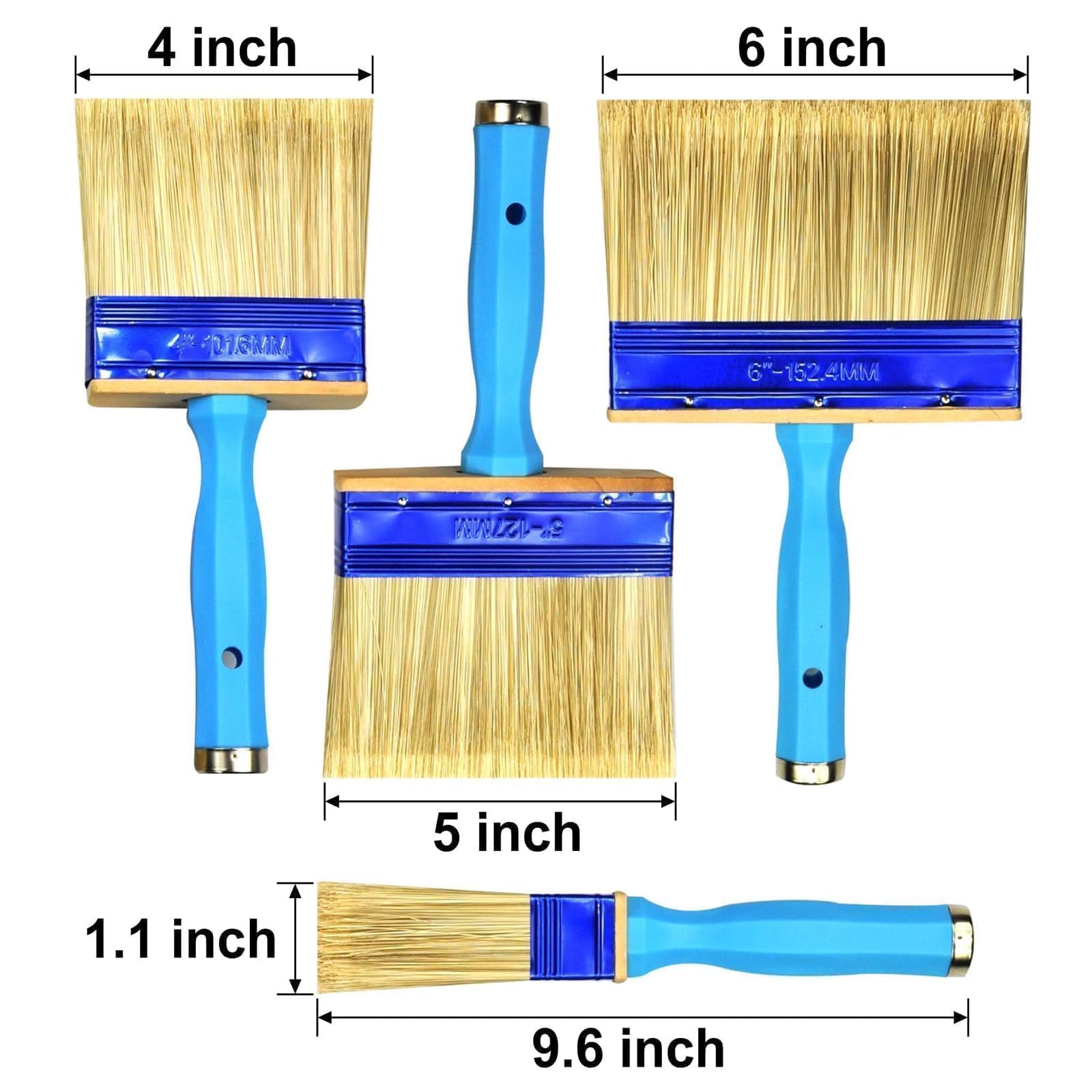 3 Pack Heavy Duty Deck Paint Brushes (4
