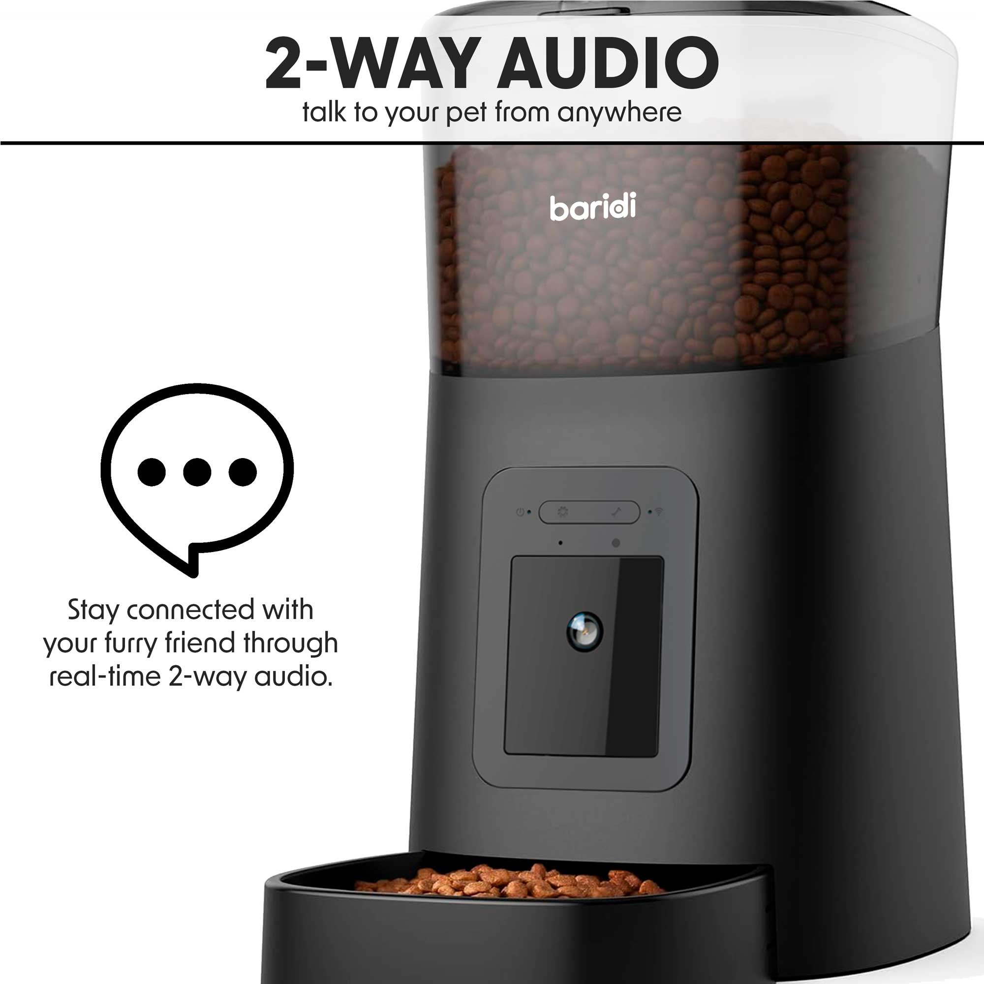 Smart Automatic Pet Feeder with HD Camera & 2-Way Audio - 6L Large Capacity - TUYA App Compatible - Perfect for Cats & Dogs - Keep Pets Fed While Traveling or at Work