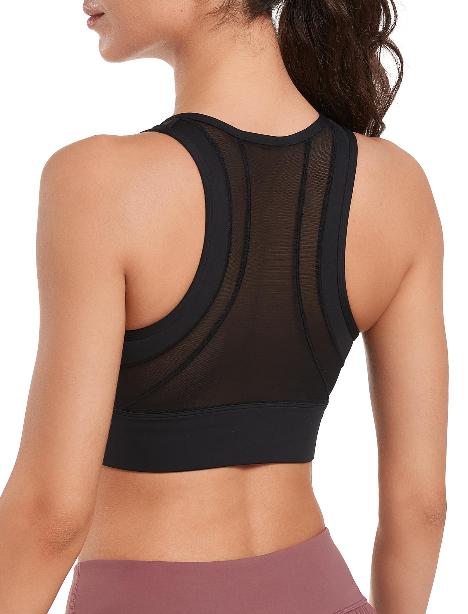 Yvette High Impact Sports Bras for Women - Zip Front Closure, Large Bust Support for Running, Workout & Gym - Perfect for High-Intensity Training & Active Lifestyles