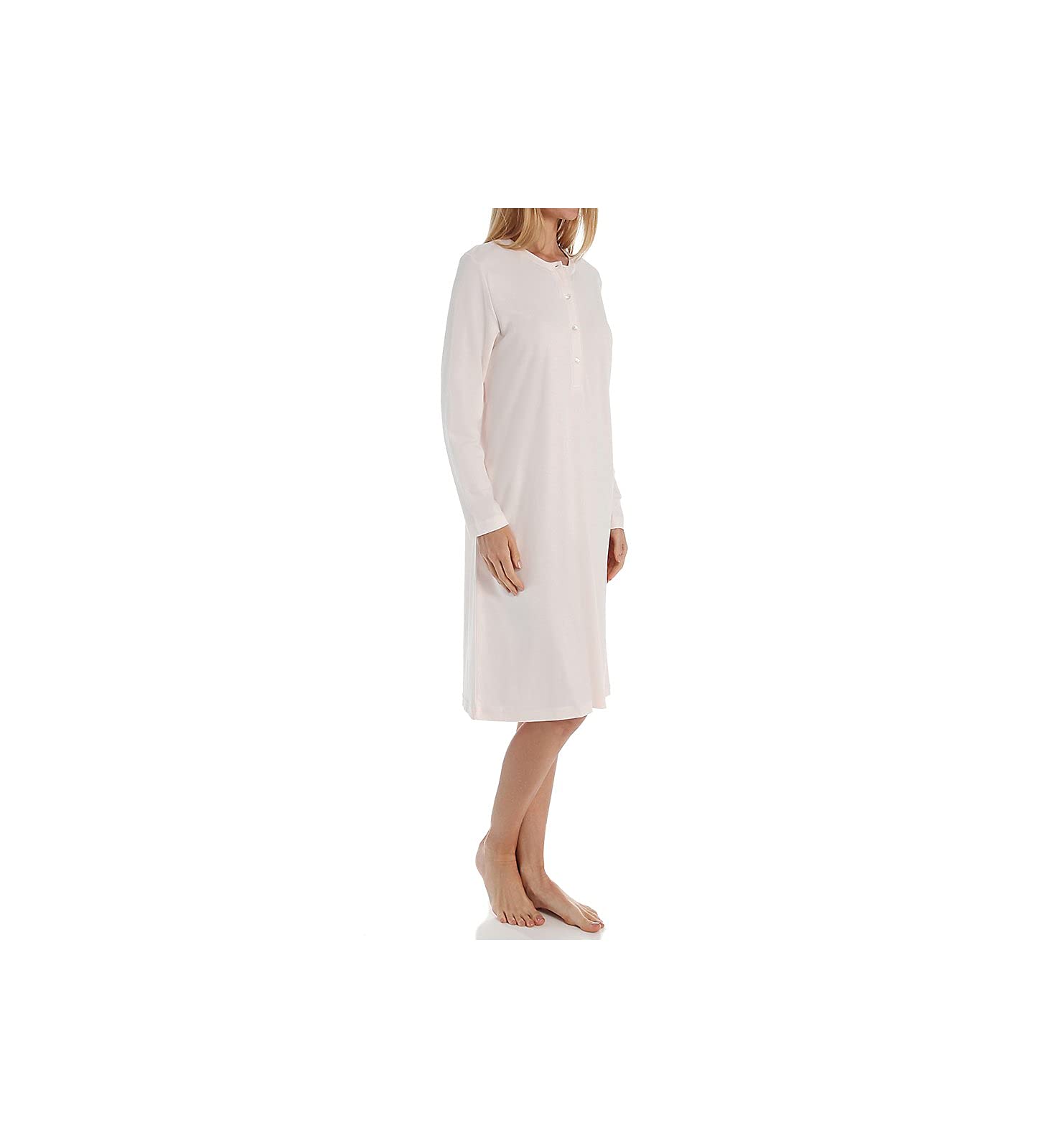 Women's Long Sleeve Button Front Knit Gown - Soft Comfortable Loungewear for Home, Sleep & Relaxation | 377660 Butterknits Style
