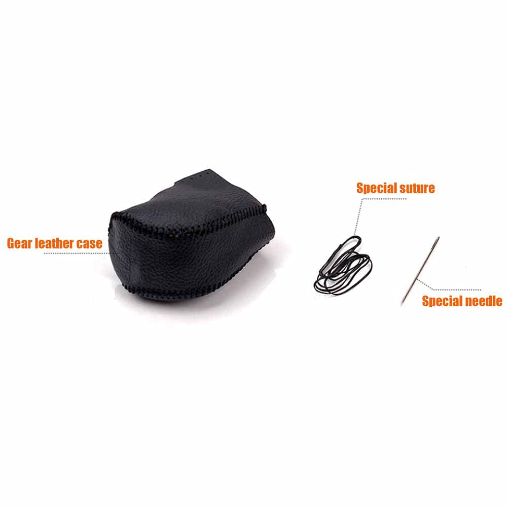 Rifoda Genuine Leather Gear Shift Knob Cover for Honda Civic 10th Gen (2016-2021) - Black with Red Stitching - Interior Car Accessories & Protective Decoration - Perfect for Daily Driving & Car Enthusiasts