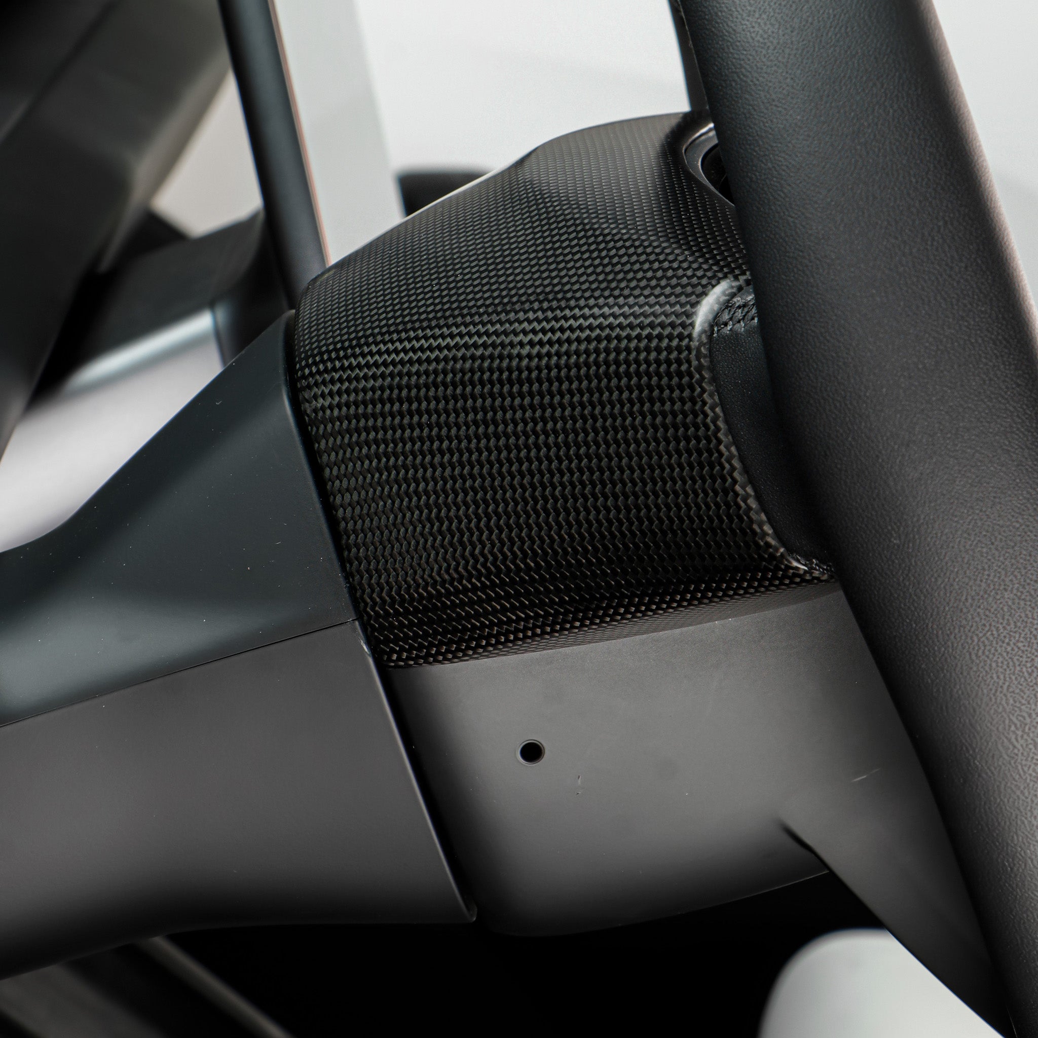 Premium Real Carbon Fiber Steering Wheel Trim Cover for 2024+ Tesla Model 3 Highland & 2025+ Model Y Juniper - 1x1 Plain Weave & 2x2 Twill Weave Options - Upgrade Your Tesla Interior with Luxury Carbon Fiber Accessories for Enhanced Driving Experience