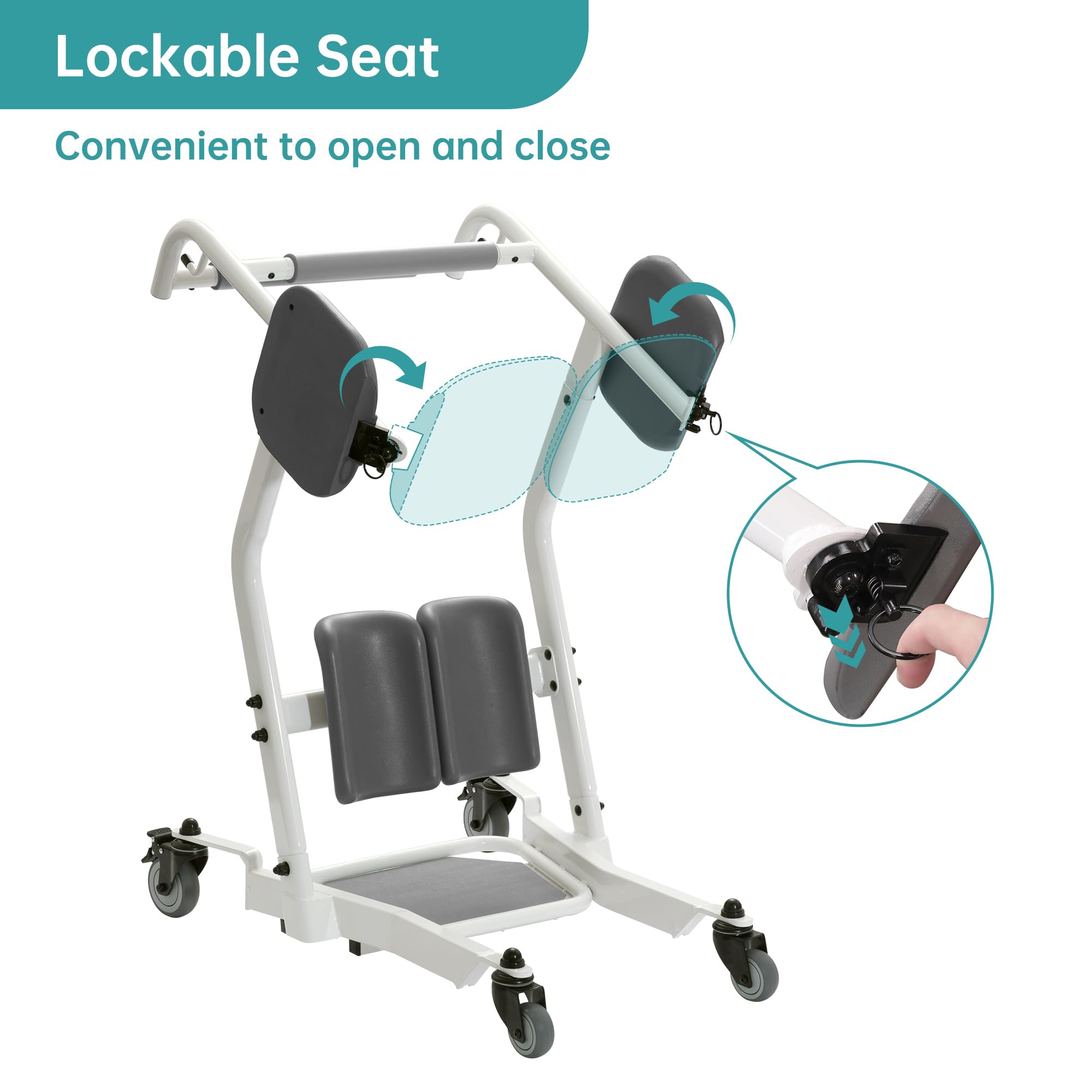 ELENKER Stand Assist Lift - 400 lbs Capacity Sit to Stand Patient Lift for Elderly & Disabled - Home Mobility Aid for Safe Transfer, Bathroom & Bedroom Use
