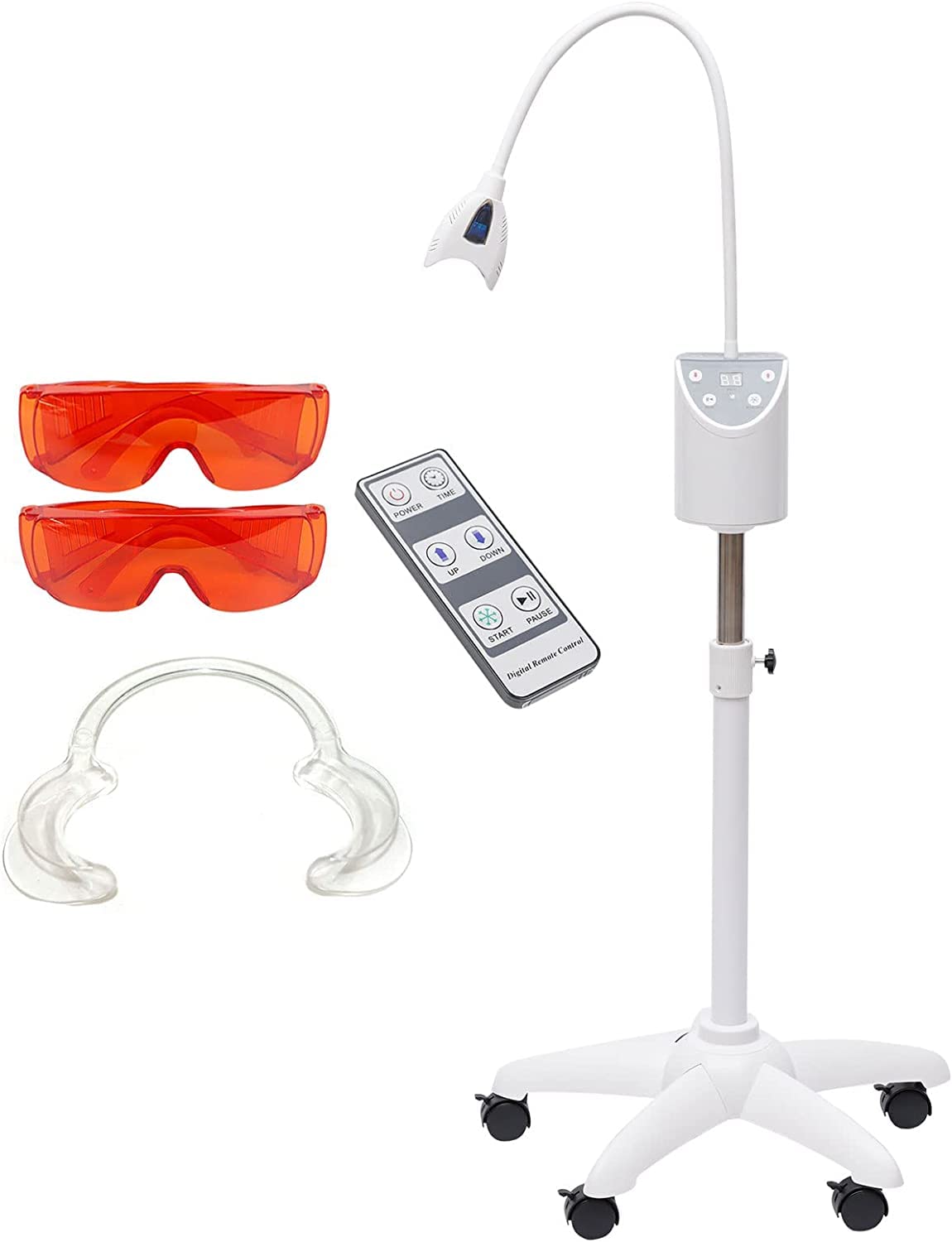 Professional Teeth Whitening Kit with LED Accelerator Light & Remote Control - Fast & Effective Dental Bleaching for Brighter Smile | Perfect for Home Use, Travel, and Gifting (Model MD666)