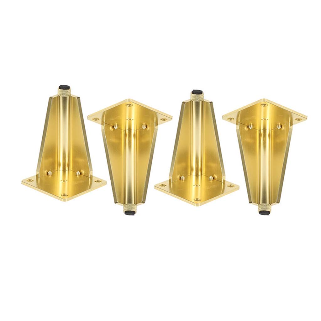 Adjustable Height Metal Furniture Legs - Set of 4 Gold Triangle Table Legs (10cm) for Office Desk, Sofa, Bench & Dining Table - Perfect for Home Office, Living Room & Kitchen Furniture Upgrade