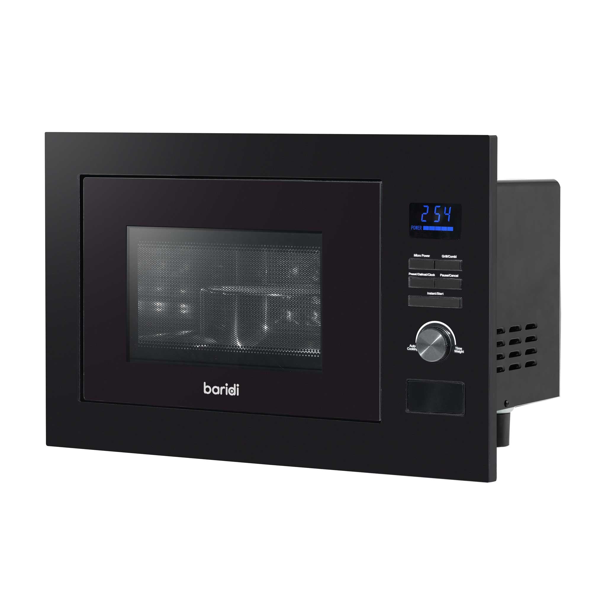 Baridi 25L Built-in Microwave Oven with Grill Function - 900W Power, Sensor Touch Control, Black (DH198) - Perfect for Kitchen, Dorm, Office & Small Spaces