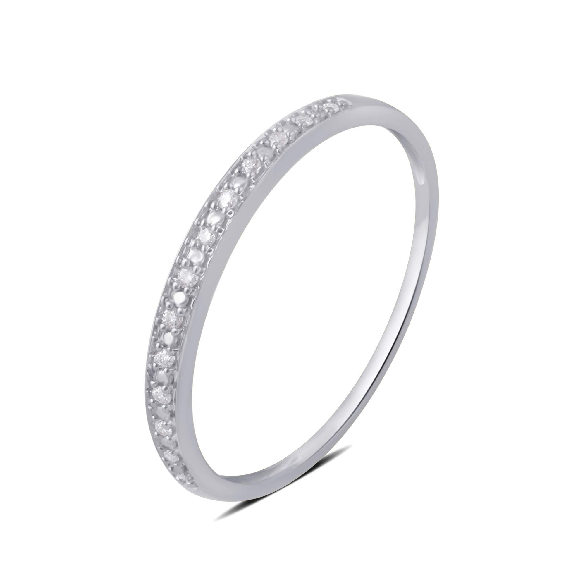 0.05 Carat Round Diamond Wedding Band & Stackable Ring Set in 10K Gold - Elegant Bridal Jewelry for Engagement, Anniversary & Everyday Wear