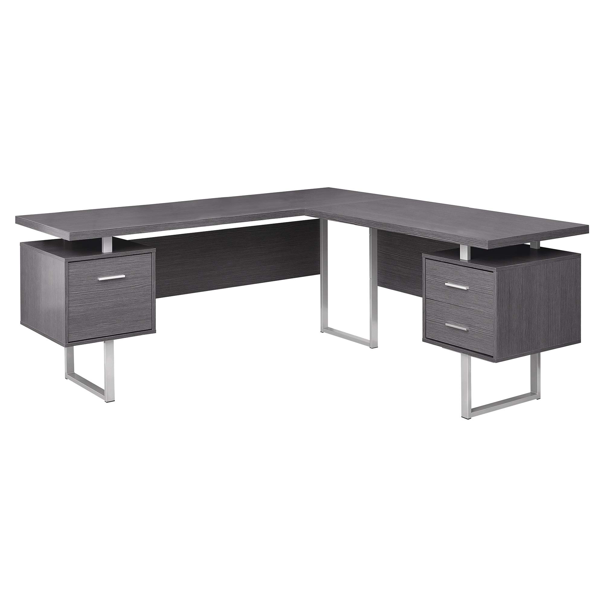 Ergonomic 70-Inch Computer Desk with Left or Right Facing Option - Modern Gray Home Office Desk for Work, Gaming & Study - Perfect for Small Spaces & Remote Work Setup